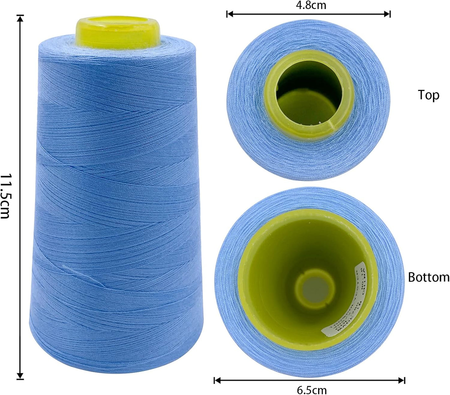 Tortoise 4 Cones of 3000 Yards Each Spool Thread for All Purpose, Quilting, Serger, Overlock Sewing Machines - 100% Polyester - Sky Blue