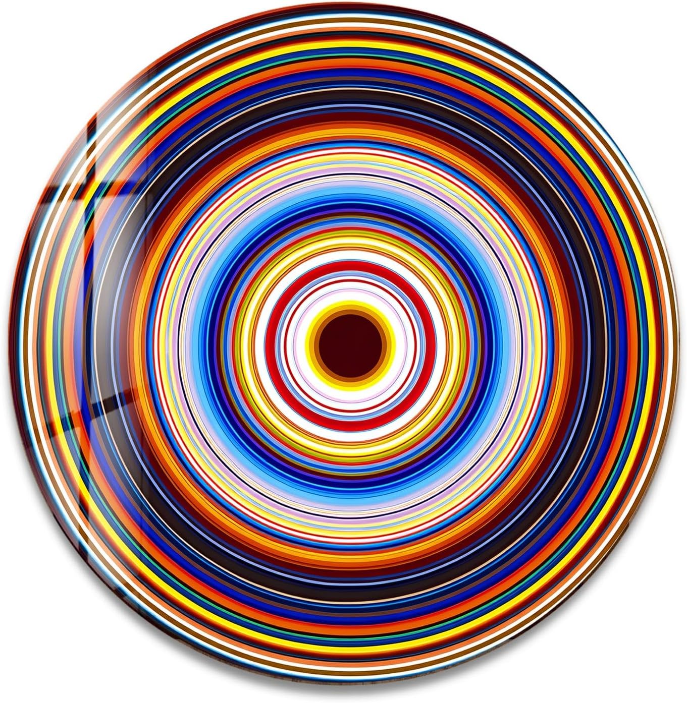 My Photostation.com 31.5''(80cm) Diameter Colorful Concentric Circles Round Glass Wall Art Tempered Glass Printing Wall Decor Large Wall Art Wall Hangings