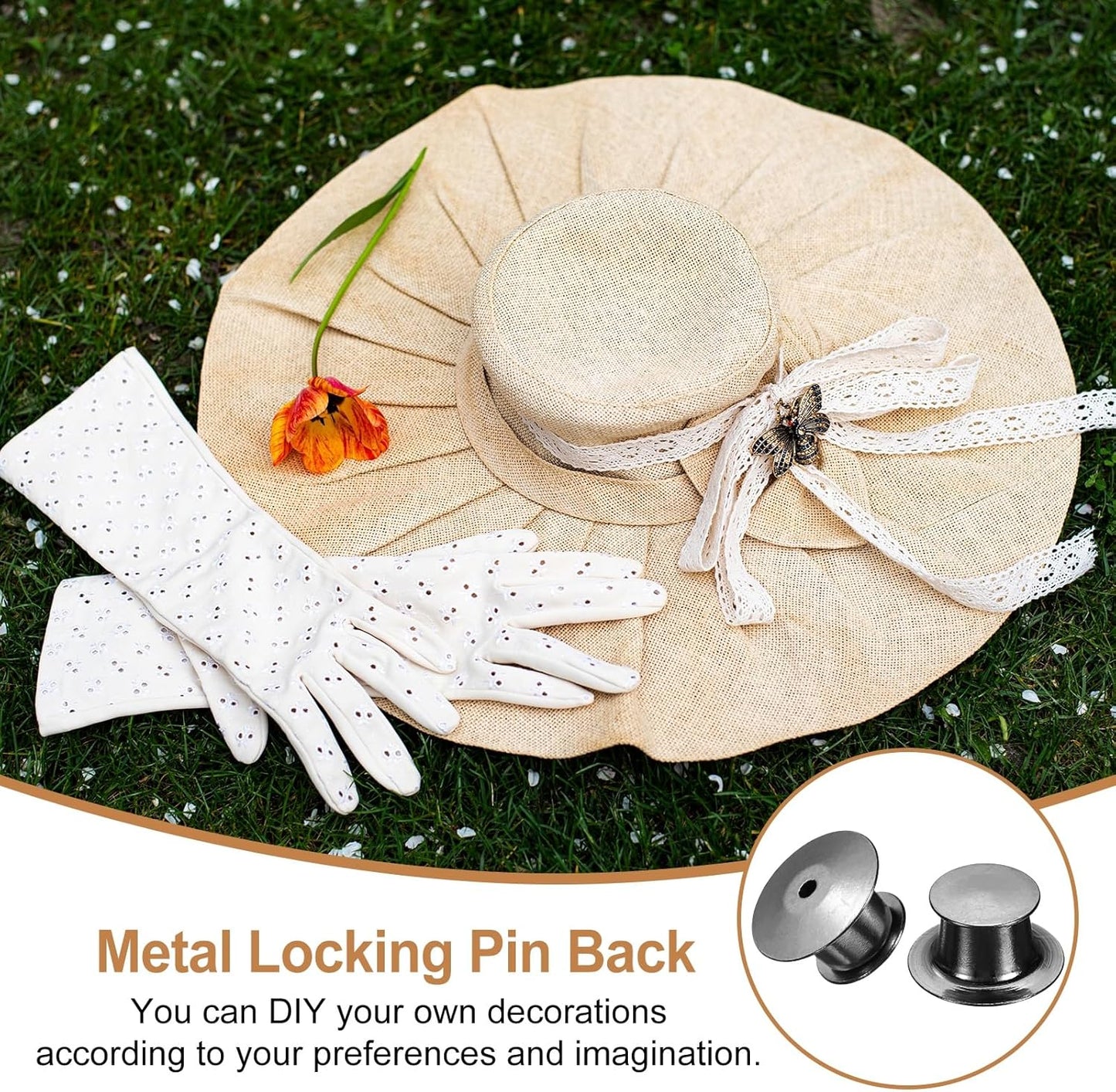 uxcell 40Pcs Metal Locking Pin Backs, Pin Keepers Locking Clasp Flat Head Clamp Needle Back Lock for DIY Brooch Crafts Badges Enamel Lapel, Metallic Black