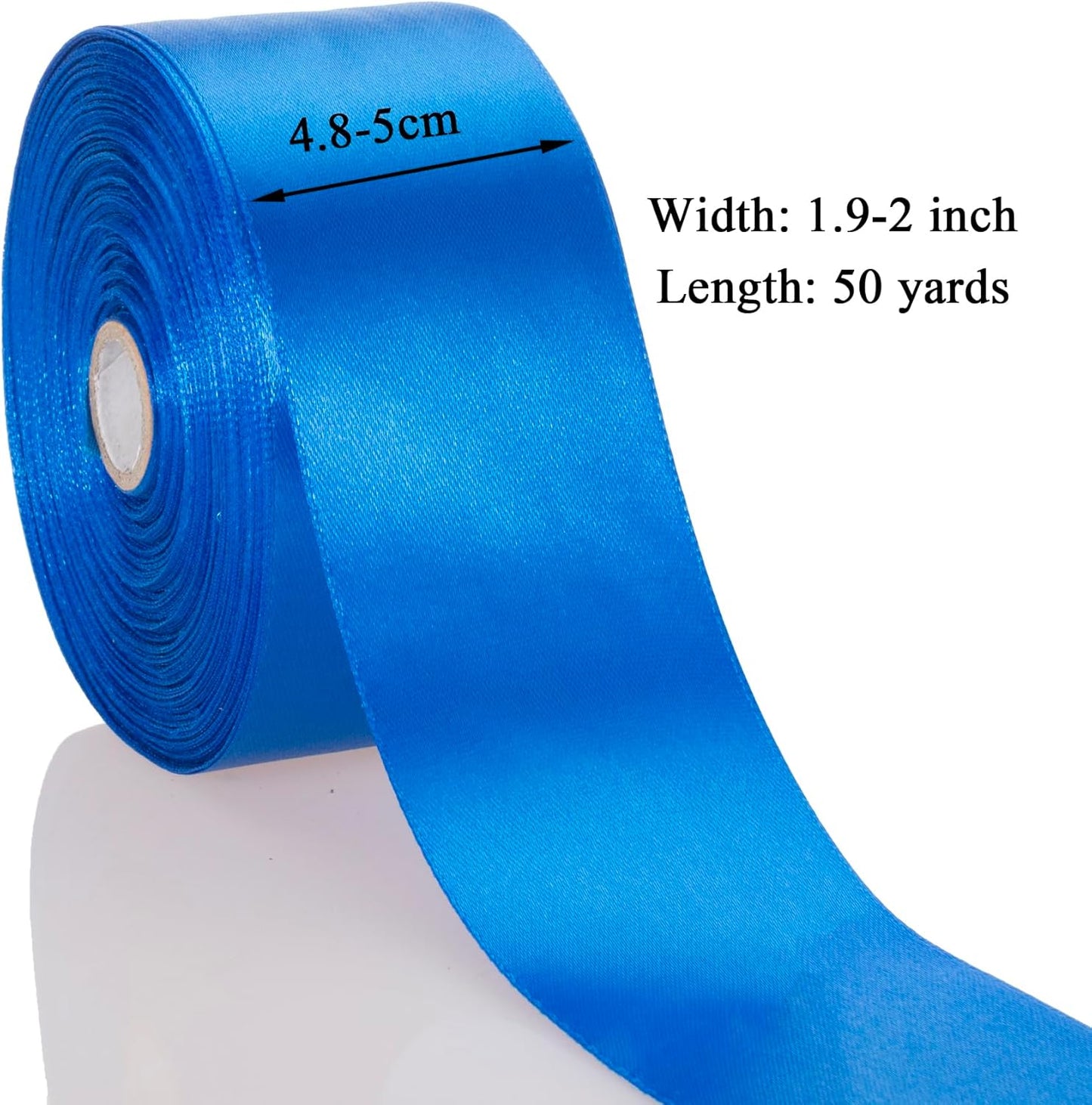 2 Inch Royal Blue Solid Satin Ribbon, 50 Yards Craft Fabric Ribbon for Gift Wrapping Floral Bouquets Wedding Party Decoration