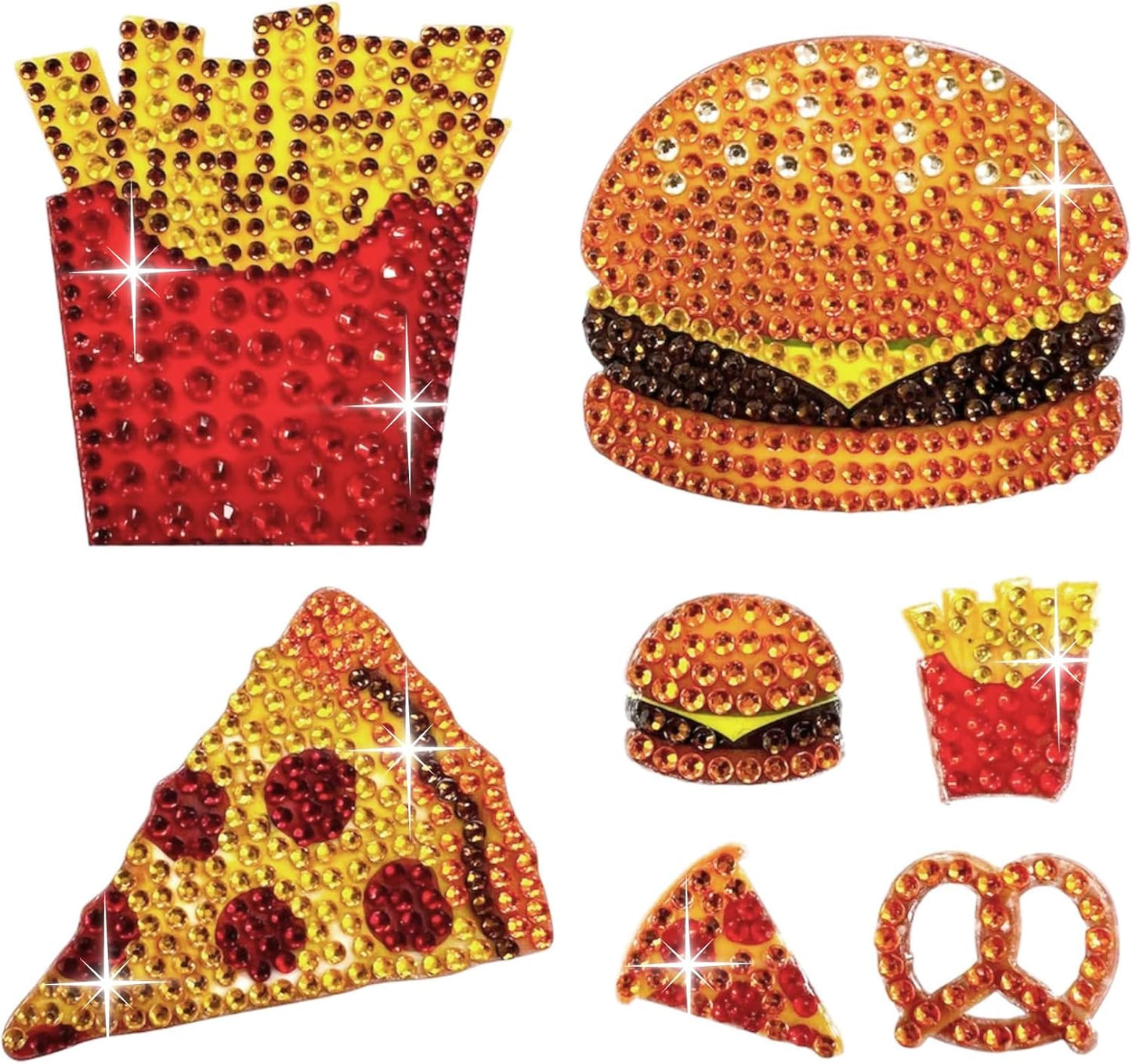 StickerBeans® Rhinestone Stickers - Fopdie 4-Pack, 2” x 2” Each, Unique Sparkly Cut-to-Shape for Collecting, Trading, Decorating Laptops, Phone Cases, Scrapbooks - for Kids, Teens, & Adults