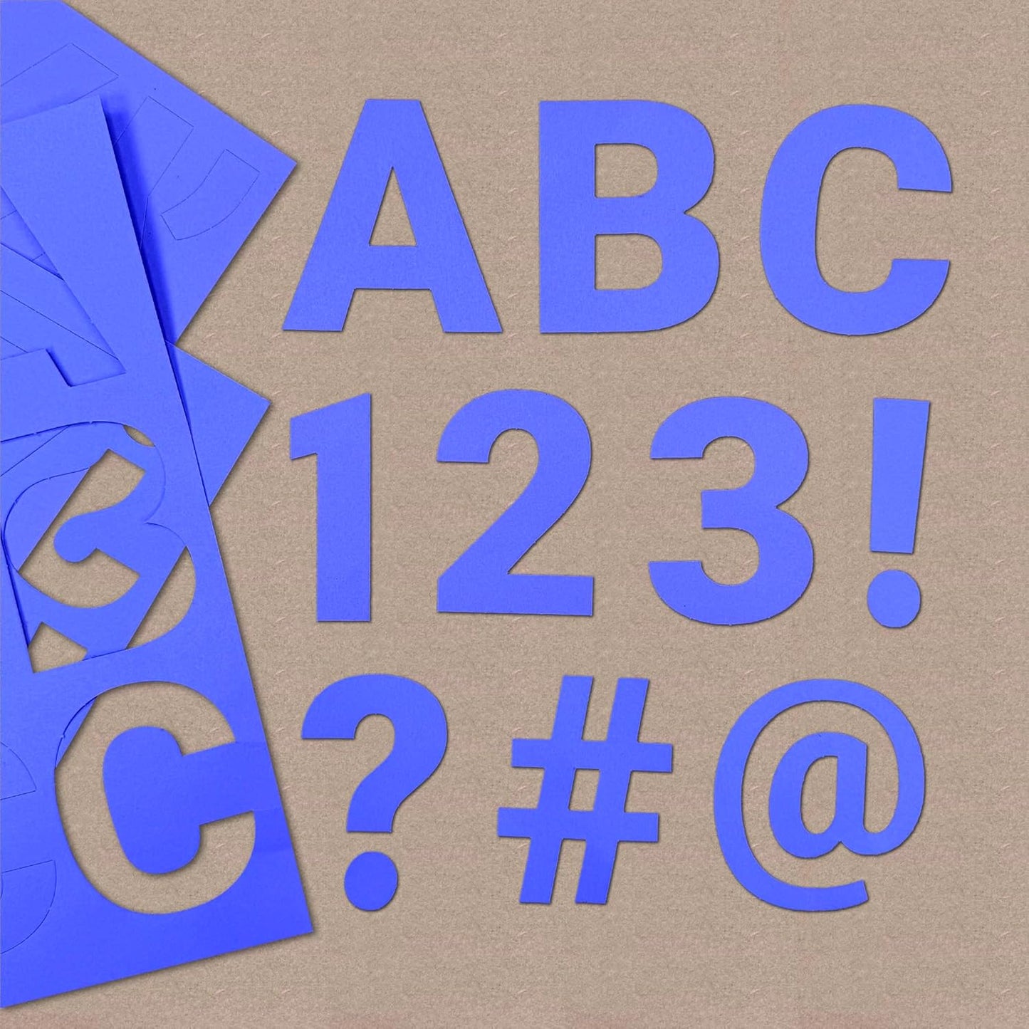 209 Pcs 3" Purple Bulletin Board Letters & Numbers, Capital Letters, Numbers, Punctuation, US Made Card Stock Punch Out Letters for Poster, Bulletin Board, Classroom - Precut Letters & Numbers