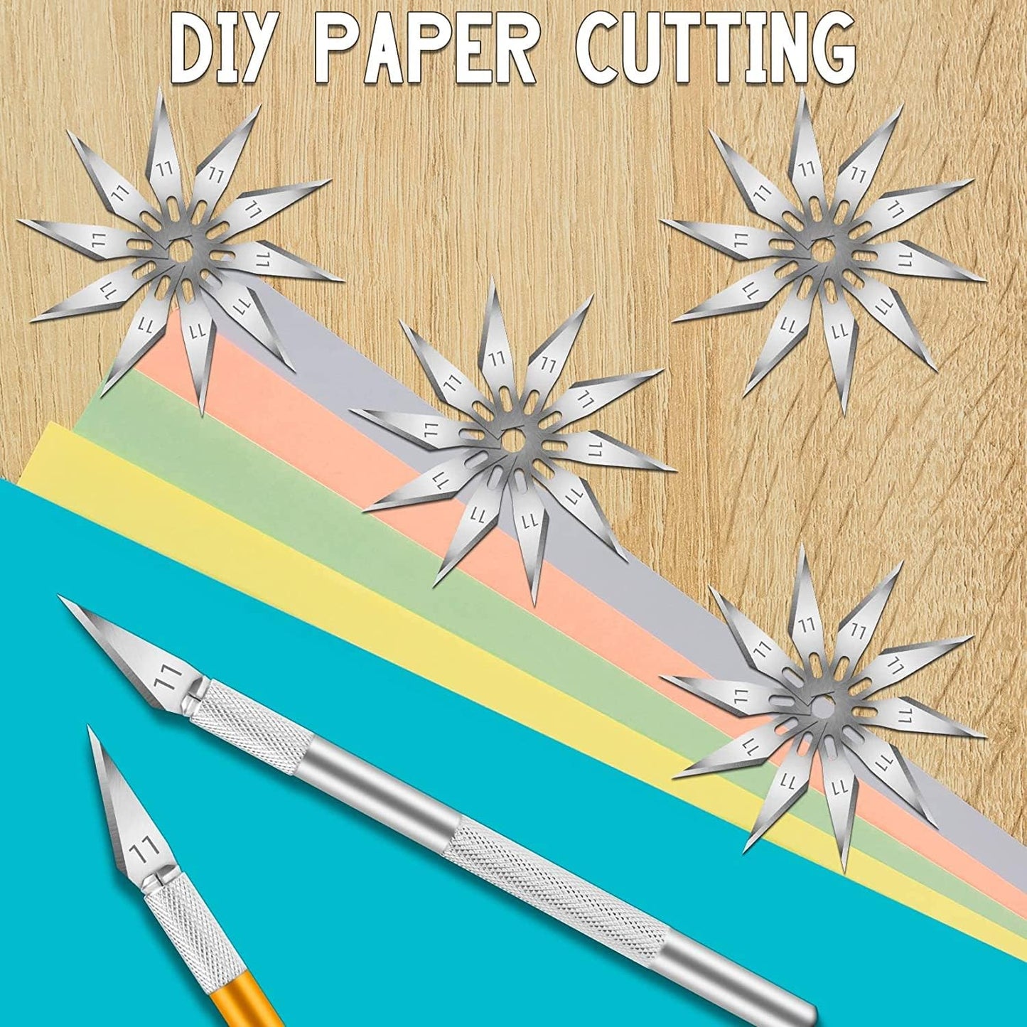 200 Pack Exacto Knife Blades 11, Craft Knife Blades Replacement, Exacto Blade 11, Hobby Knife Blade Refills for Art, Craft, Scrapbooking, Cutting, Carving