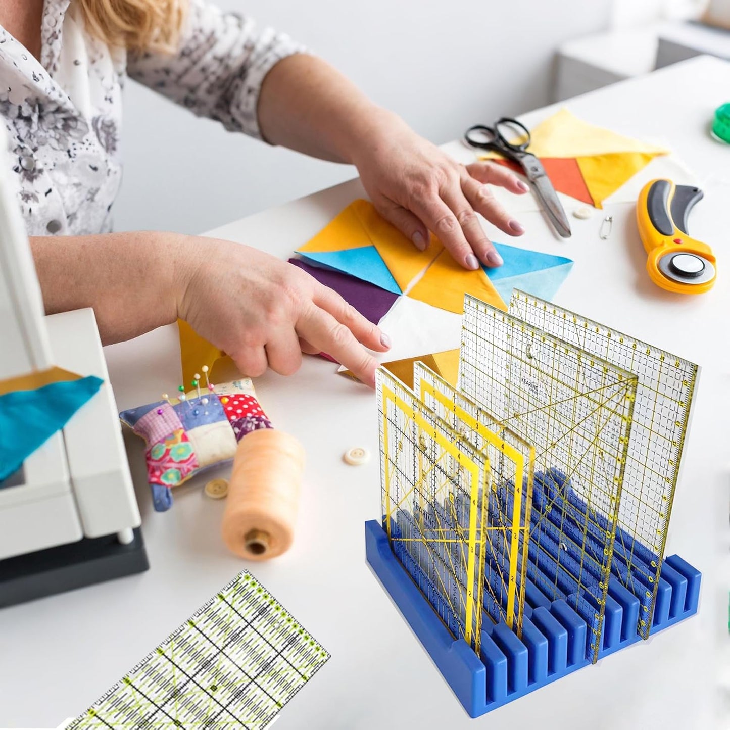 Storage Rack for Quilting Rulers, 12 Slot Ruler Holder Organizer and Storage (4-Pack)