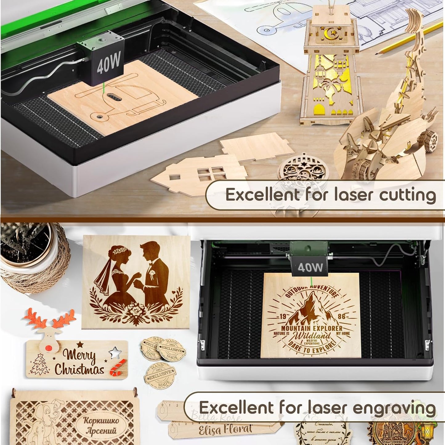 24 Pack 12x12x1/8 Inch Basswood Sheets, MAPRIAL Smooth 3mm Plywood for Laser Cutting, Unfinished Wood Board for Engraving, Wood Burning, Painting, Crafts, Ornaments, Models, Cutter, Engraver, Gifts