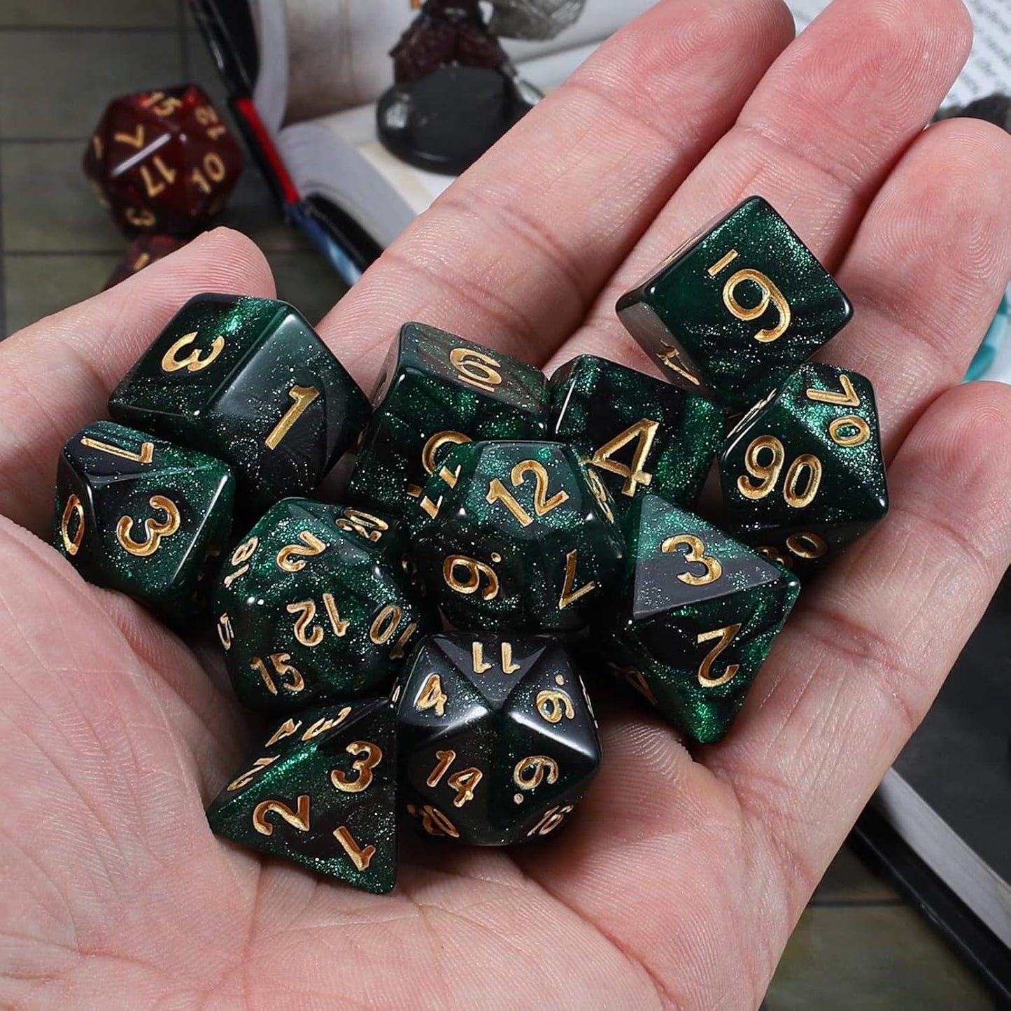 CiaraQ DND Dice Sets - 2 X 11 Polyhedral Dice (22pcs) for Dungeons and Dragons, Role Playing Table Game.