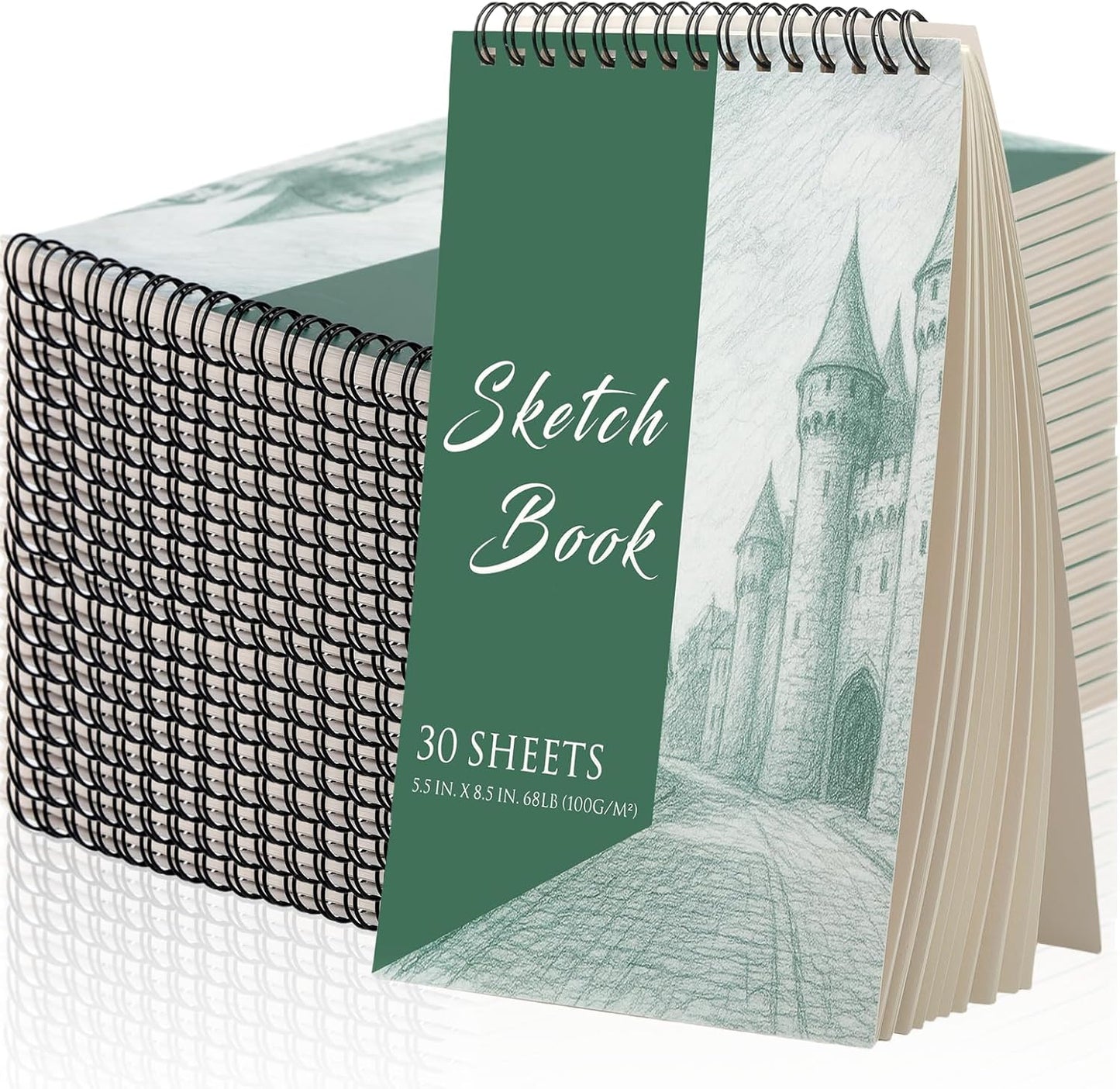 DINGIXOC 20 Pack Small Sketchbooks, 5.5" x 8.5" Mini Sketch Pad, Top Spiral Bound, 68lb/100gsm, Art Sketch Pads for Drawing & Painting(30 Sheets Each)