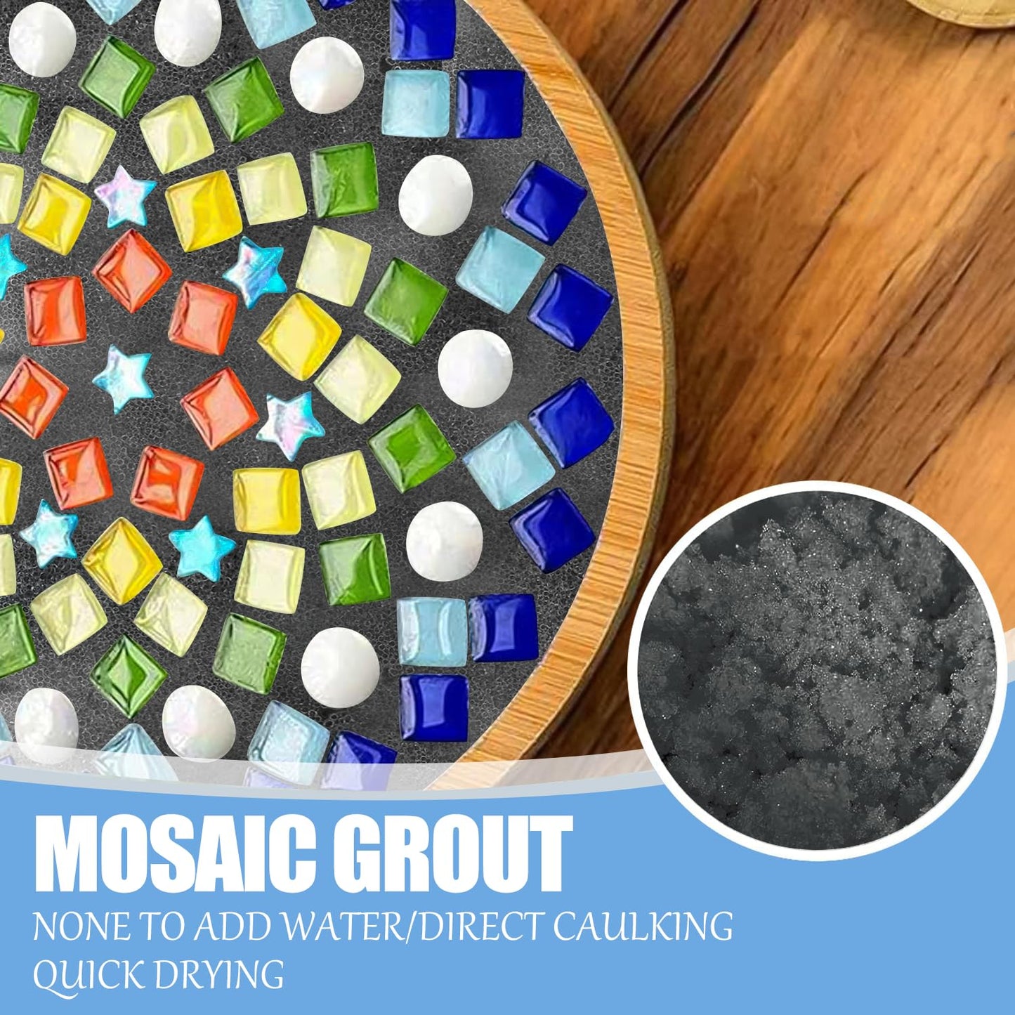 Mosaic Crystal Grout, Mosaics Tile Tools, Mosaic Tile Accessories – Essential for Handmade Grouting and Perfect for DIY Craft Projects (Gray, 8.8oz)