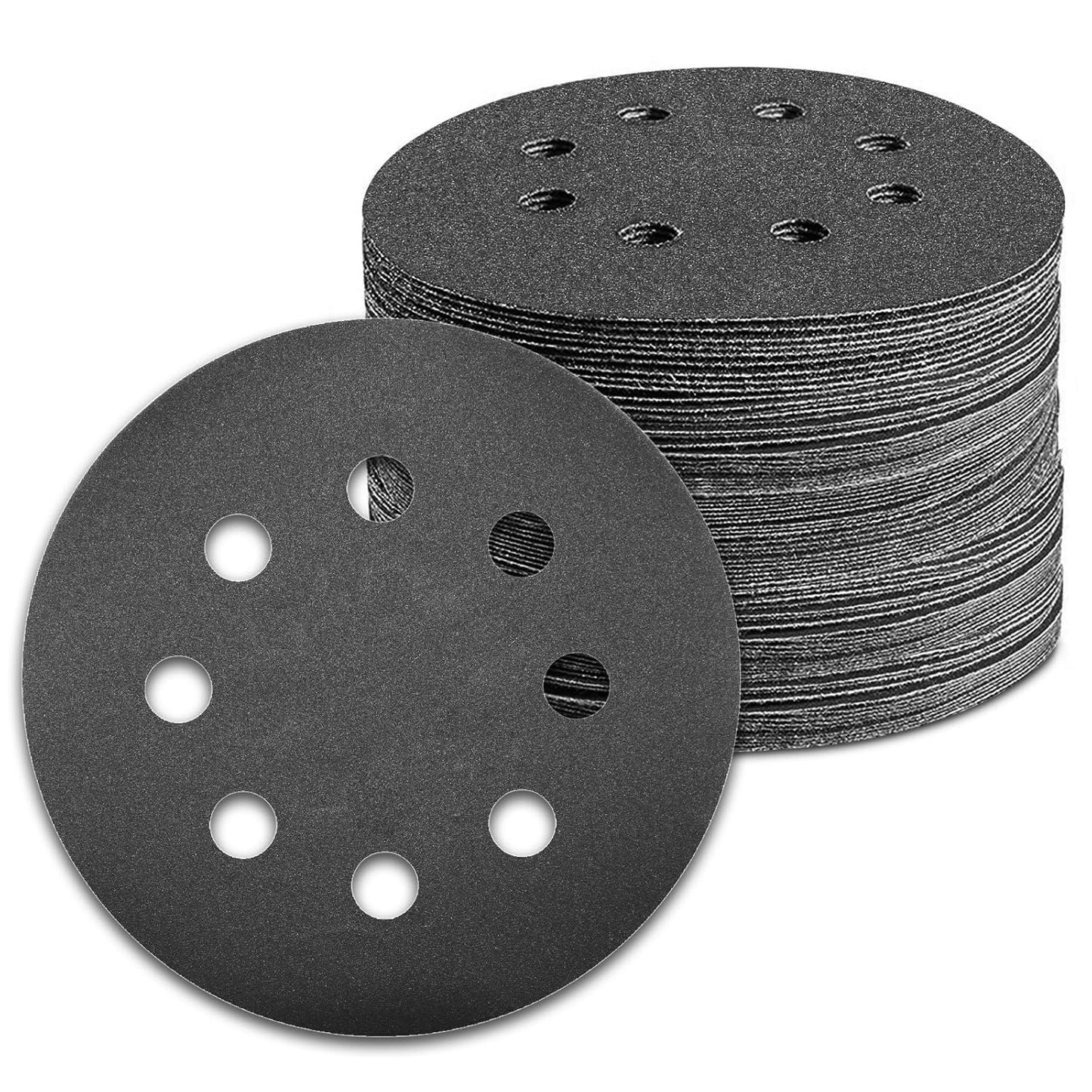 100 Pcs 5 inch Wet Dry Sanding Discs Grit 600 Hook and Loop 8 Hole Silicon Carbide Orbital Sander Sandpaper