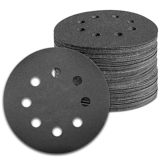 100 Pcs 5 inch Wet Dry Sanding Discs Grit 600 Hook and Loop 8 Hole Silicon Carbide Orbital Sander Sandpaper