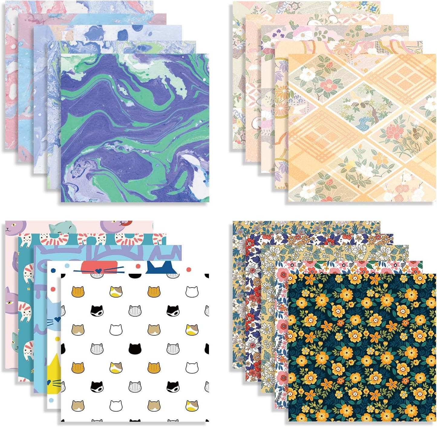 12 Different Packs Full Collection Origami Paper Kit 6 Inch Square Double Sided Color Vivid Colors Creation Easy Fold Paper Set Hand Crafts Paper Arts Creativity.01