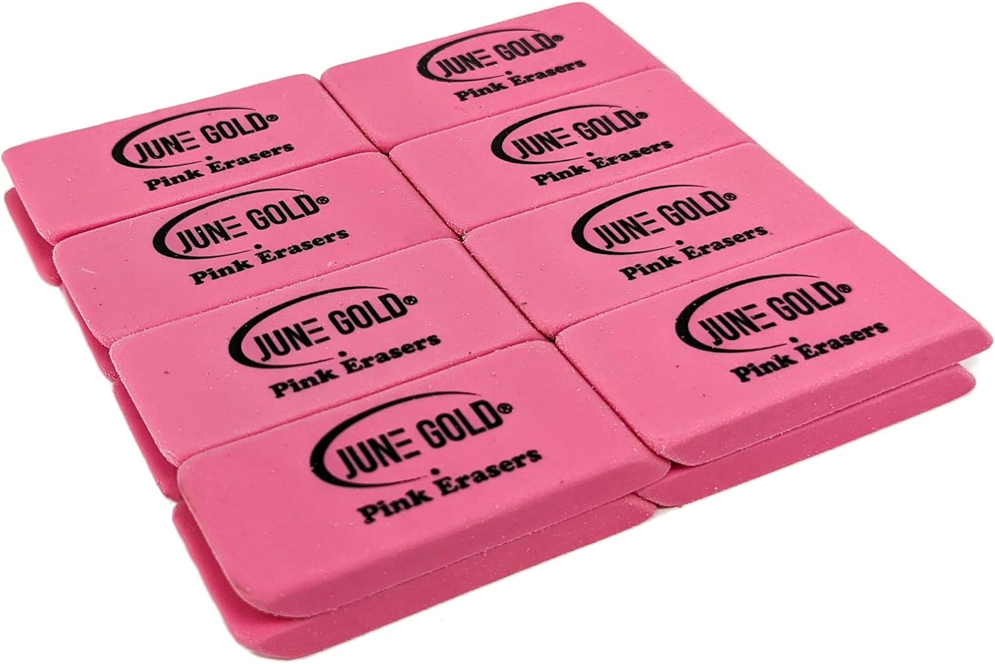 June Gold 16 Pink Rubber Erasers - This All-Purpose Eraser is not Too Hard and not Too Soft and is Perfect for classrooms, Homes & Offices