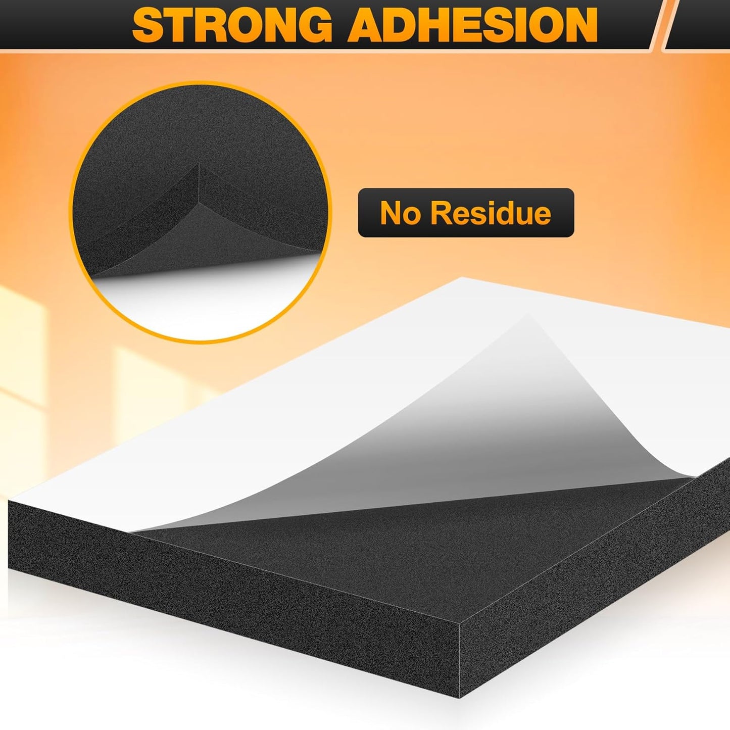 MYFAMIREA 4 PCS Adhesive Foam Padding Sheets Closed Cell Self Adhesive Sticky Foam Pads, 3/4" Thick 4'' x 4'' Neoprene Rubber Sheets Non-Slip Insulation Pads Vibration for Furniture Crafts Cars, Black