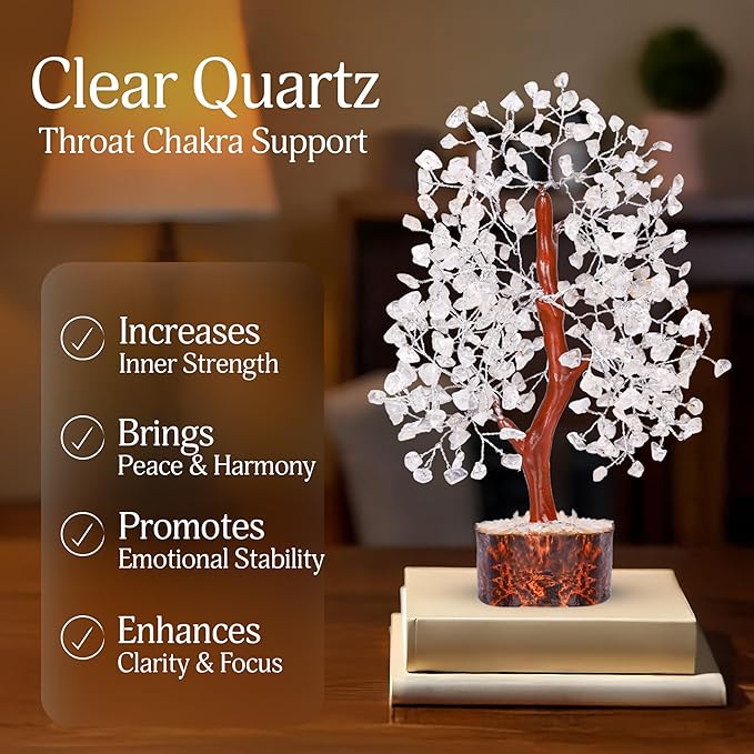 Clear Quartz Crystal Tree of Life, Fung Shui Decor, Crystal Money Tree, Crystal Tree for Positive Energy, Home Decor, Spritual Gifts