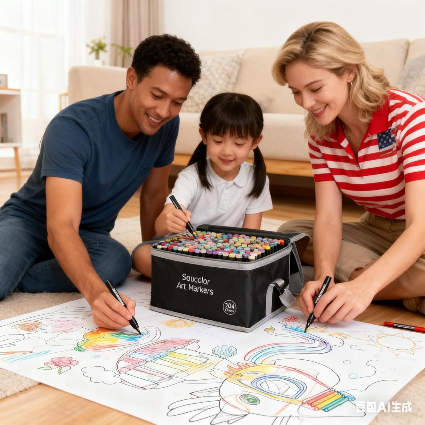 Soucolor Alcohol Markers 204 Colors with Case & Holders, Dual Tips Chisel & Fine Art Markers for Adult Coloring Kids Drawing, Artist Markers Art Supplies for Blending Sketching