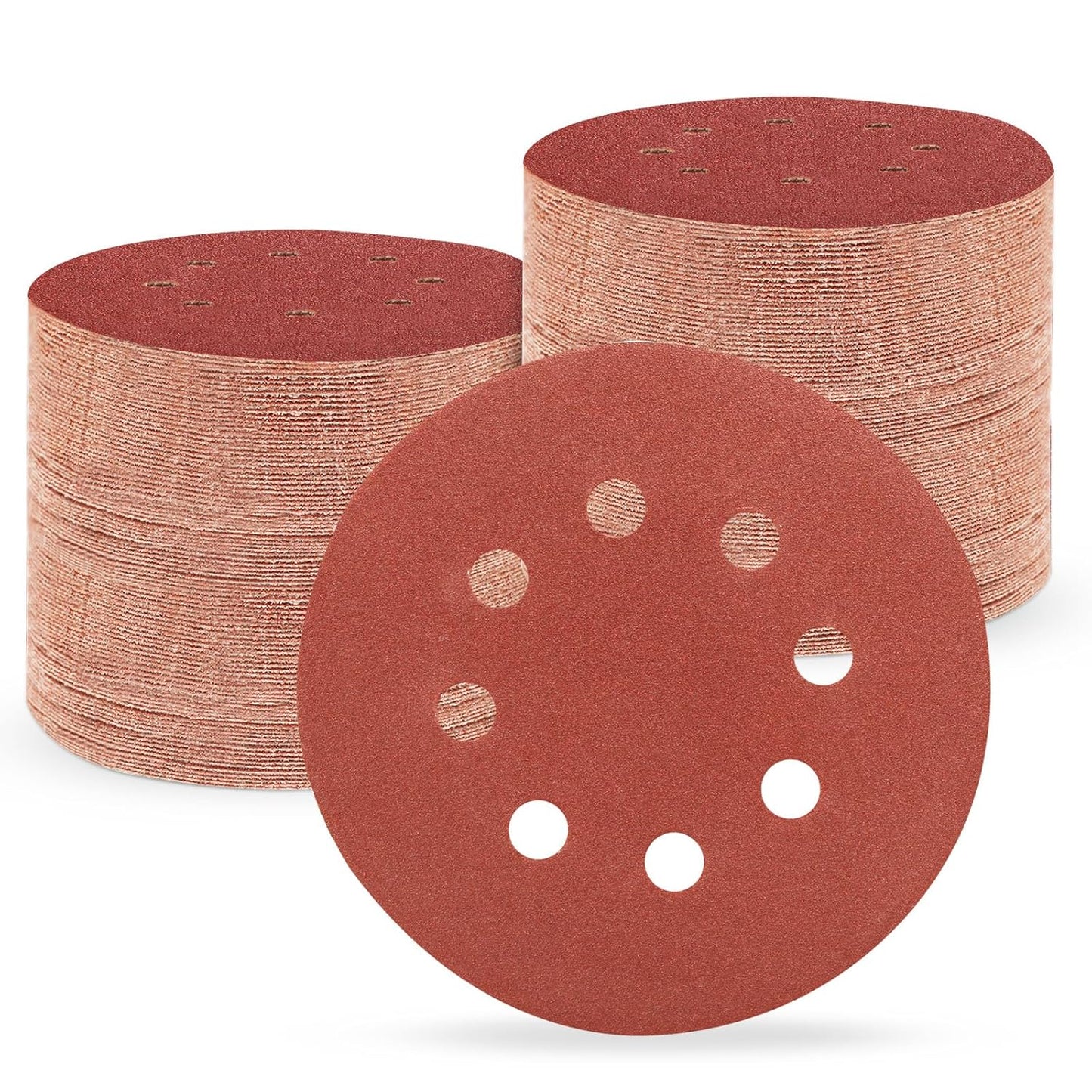 5 Inch 8 Hole Sanding Discs, 150 PCS 180 Grit Hook and Loop Sandpaper, Round Aluminum Oxide Sand Paper Discs for Random Orbital Sander