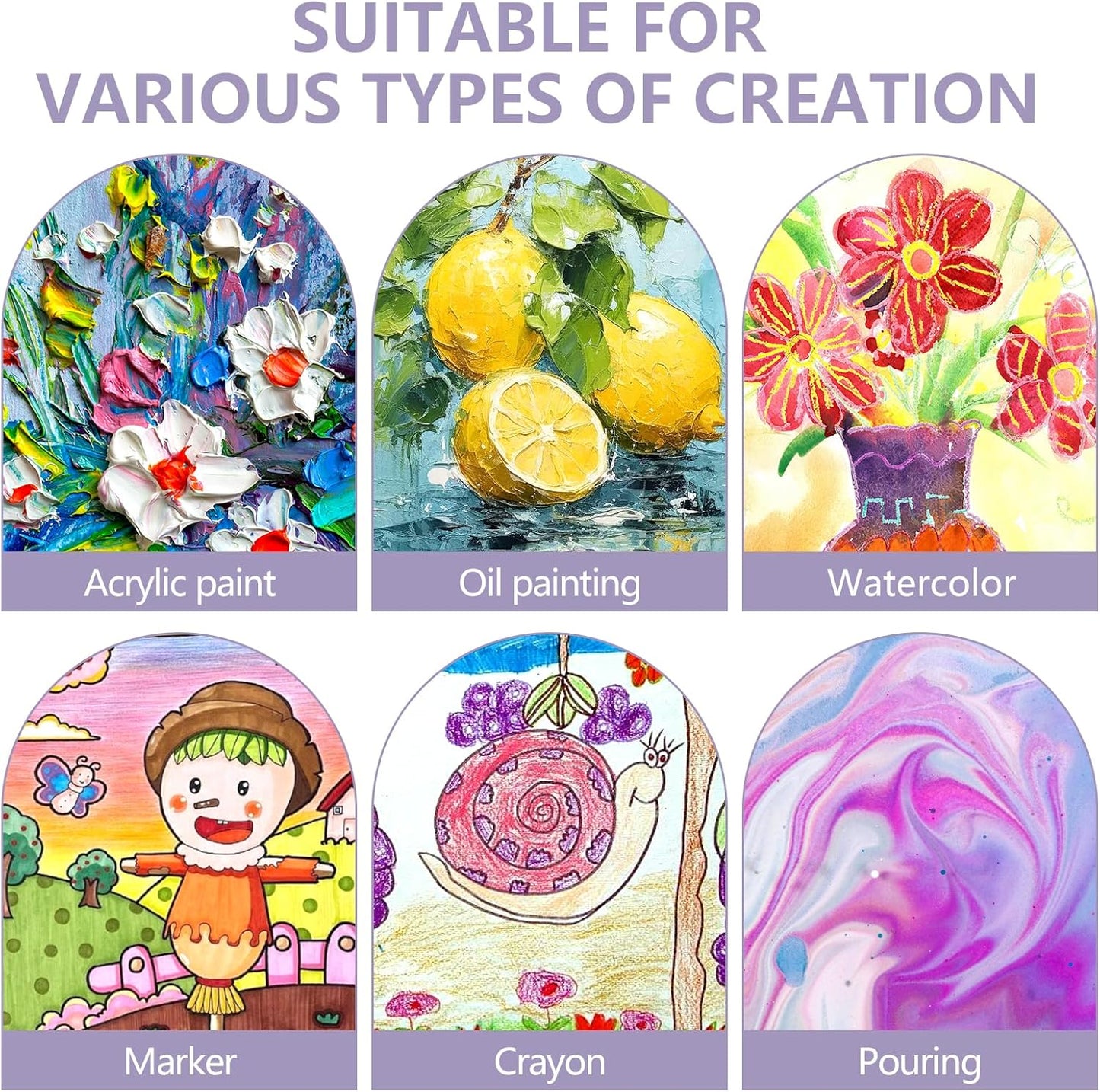 ESRICH Canvas Boards for Painting 12x16 Inch, 8 Pack Canvases for Painting Cotton Primed Acid Free Large Blank Canvas Panels for Oil Paint, Watercolor, Acrylic Paint, Gouache and Tempera.