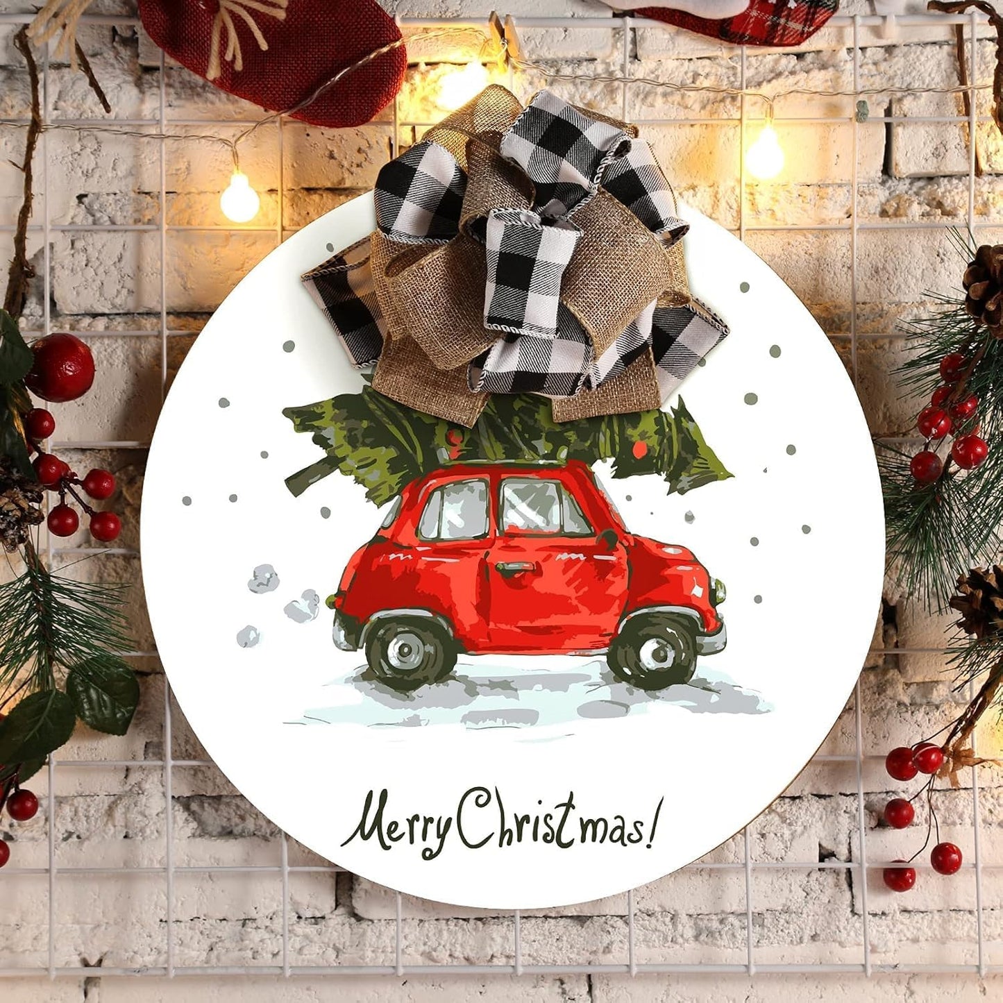 Chuangdi 40 Yard 2 Inches Burlap Ribbon Wide Jute Ribbon Natural Burlap Fabric Roll Wired Edge for Wreaths, Christmas Tree Decoration, Big Bow Crafts, Gift Wrapping, Wedding