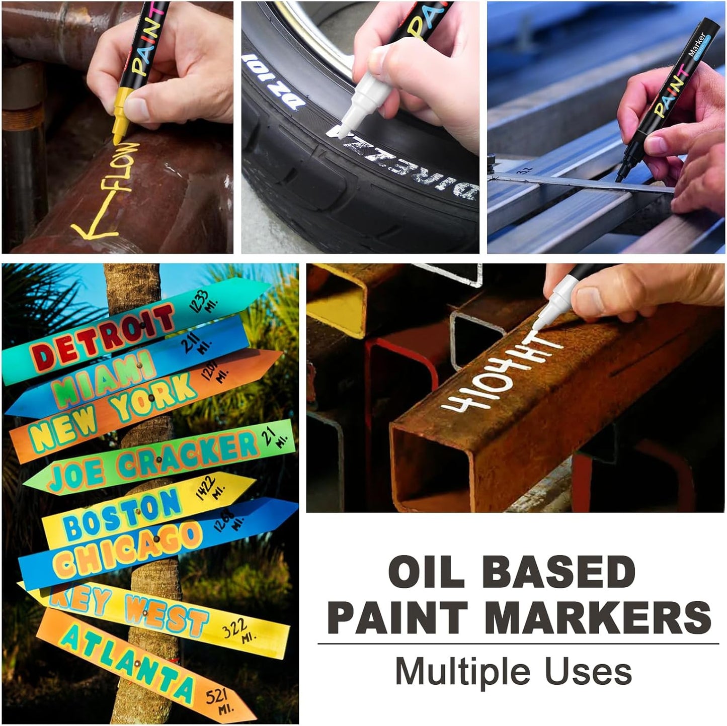 IVSUN Paint Pens Paint Markers, 20 Colors Oil-Based Waterproof Marker Pen Set, Never Fade Quick Dry and Permanent, Works on Rocks Painting, Wood, Fabric, Plastic, Canvas, Glass, Mugs