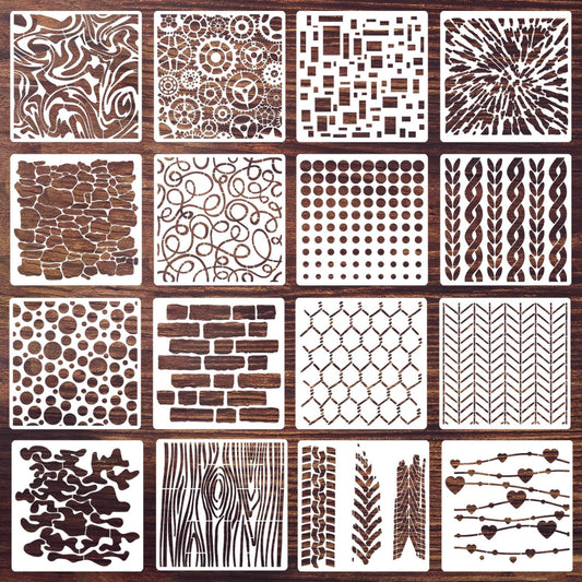 Texture Stencils for Painting Geometric Stencil Cubist Layering Background Templates Stencils for Painting on Wood Wall Furniture Fabrics Decor