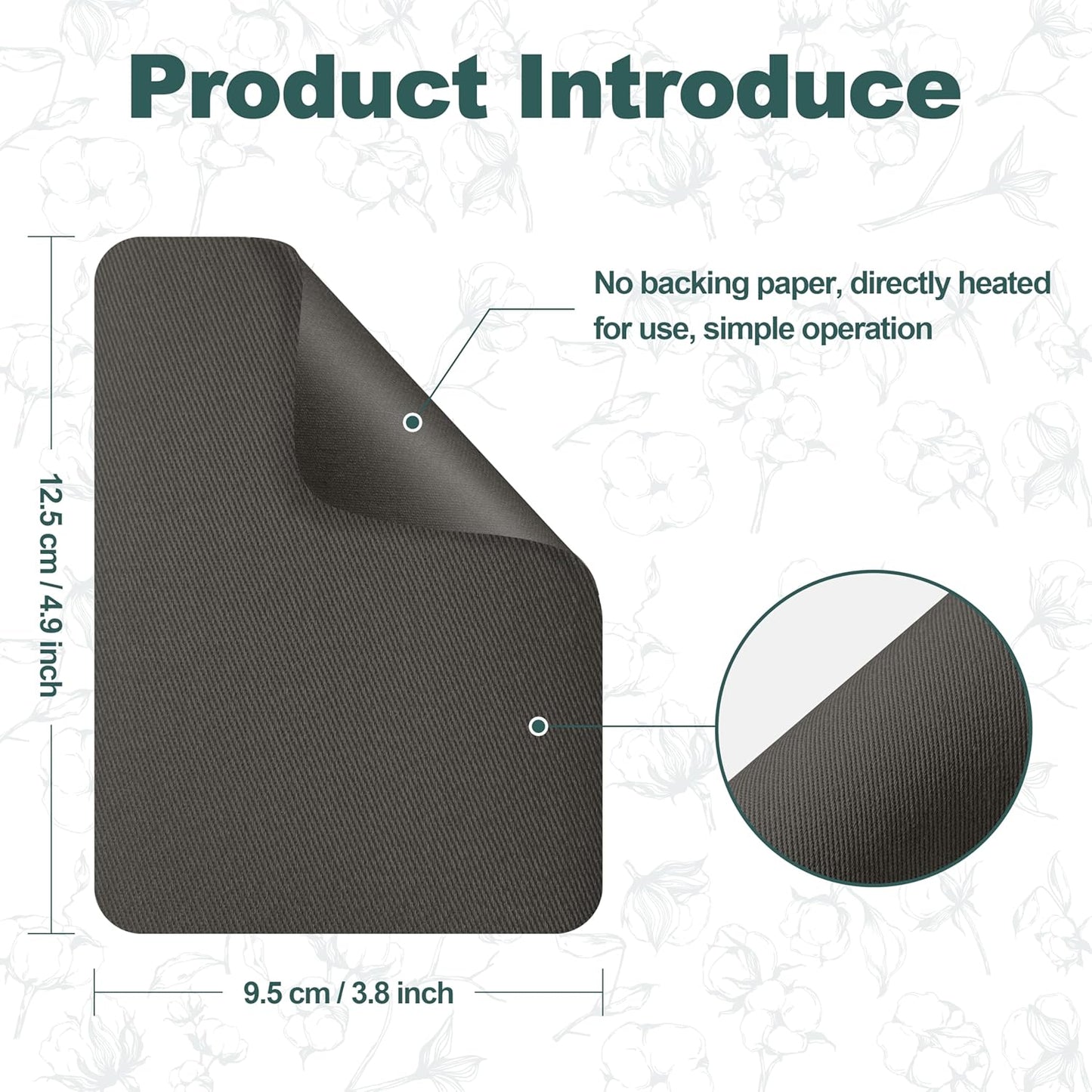 Iron on Patches for Clothes, 8 Pieces Patches for Cloth, 100% Cotton Fabric Patches for Clothing, Bag, Hat Repair, Clothing Repair Decorating Kit 3.7" by 4.9" (9.5 cm x 12.5 cm, Grey)