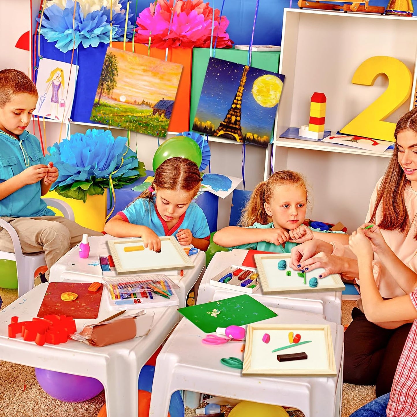 Kathfly 12 Pcs 8 x 8'' Wood Panel Boards, Unfinished Wood Canvas Panels for Painting Crafts DIY Drawing Pouring Art Projects