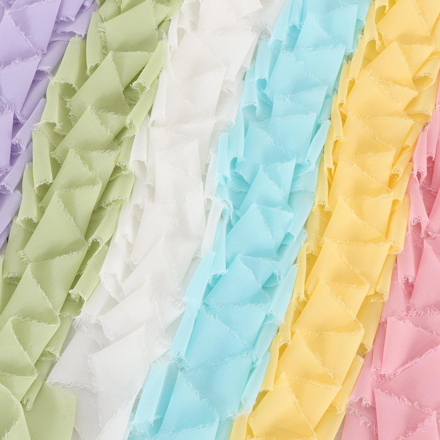 TONIFUL 6 Rolls Macarons Set Chiffon Ribbon 1 1/2 inch× 5 Yards Ribbon Fabric Silk Ribbon for Gift Wrapping Wedding Party Decoration Flower Bouquet Wrapping Bows Making DIY Crafts