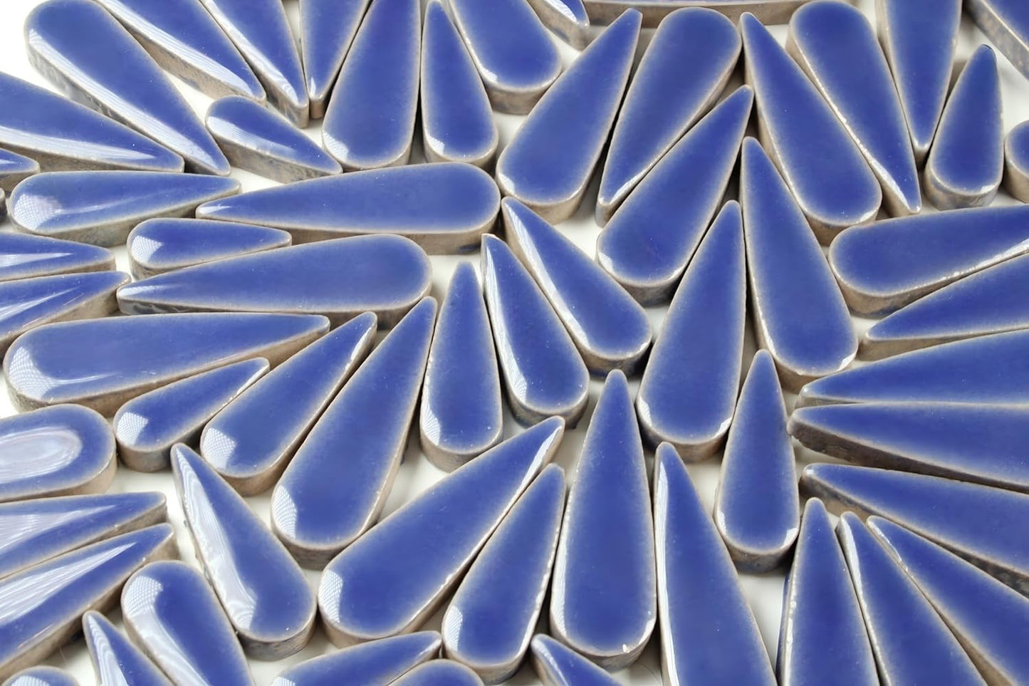 200g Petal Droplet Shaped Ceramic Mosaic Tiles for Crafts, Vibrant Colors, Ceramic Tiles for Mosaic Making Kits, DIY Arts and Crafts (Blue)