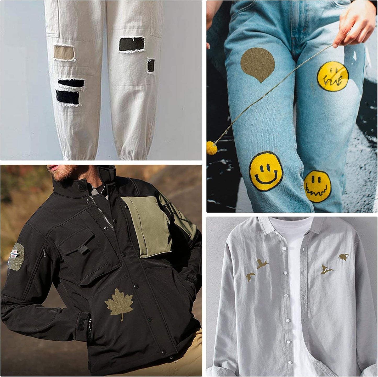 KING MOUNTAIN Iron-on Repair Patch 20 Pcs Pack,3" x4-1/4 100% Cotton Iron-on Repair Patch, 5 Shades of Clothing Repair and Decoration Kit (Five Browns)