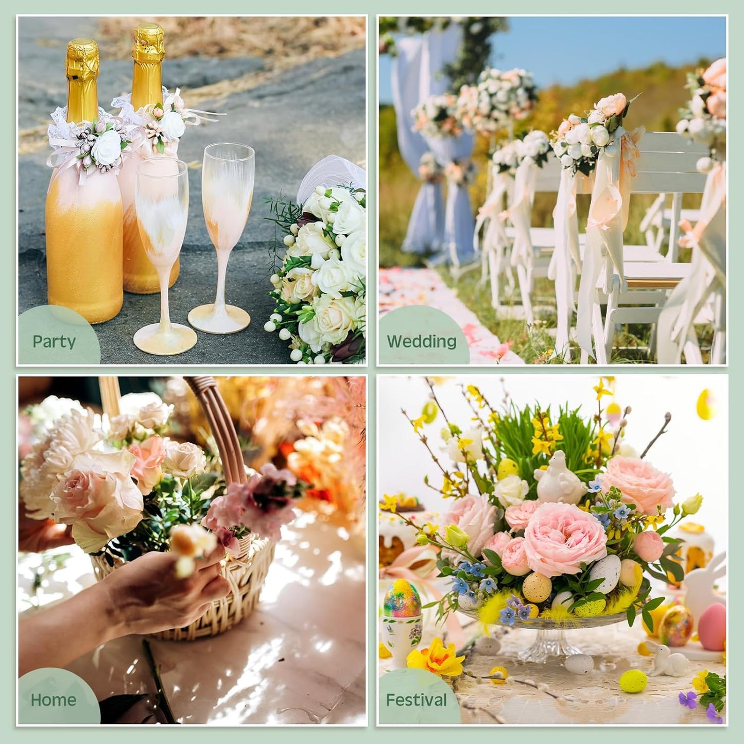 Tessco 12 Pcs Mini Floral Foam Holder Round Floral Foam with Green Arrangement Wire Arrangement Supplies for Table Wedding Wine Bottle Decor