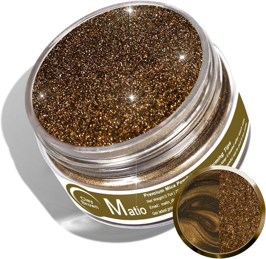Matio Brown Mica Powder,0.7oz/20g Premium Mica Pigment Powder Natural Epoxy Resin Color Pigment for Soap Dye, Bath Bombs, DIY Arts Crafts Additive Acrylic,Woodworking,Car Freshie Supplies (Clay Brown)