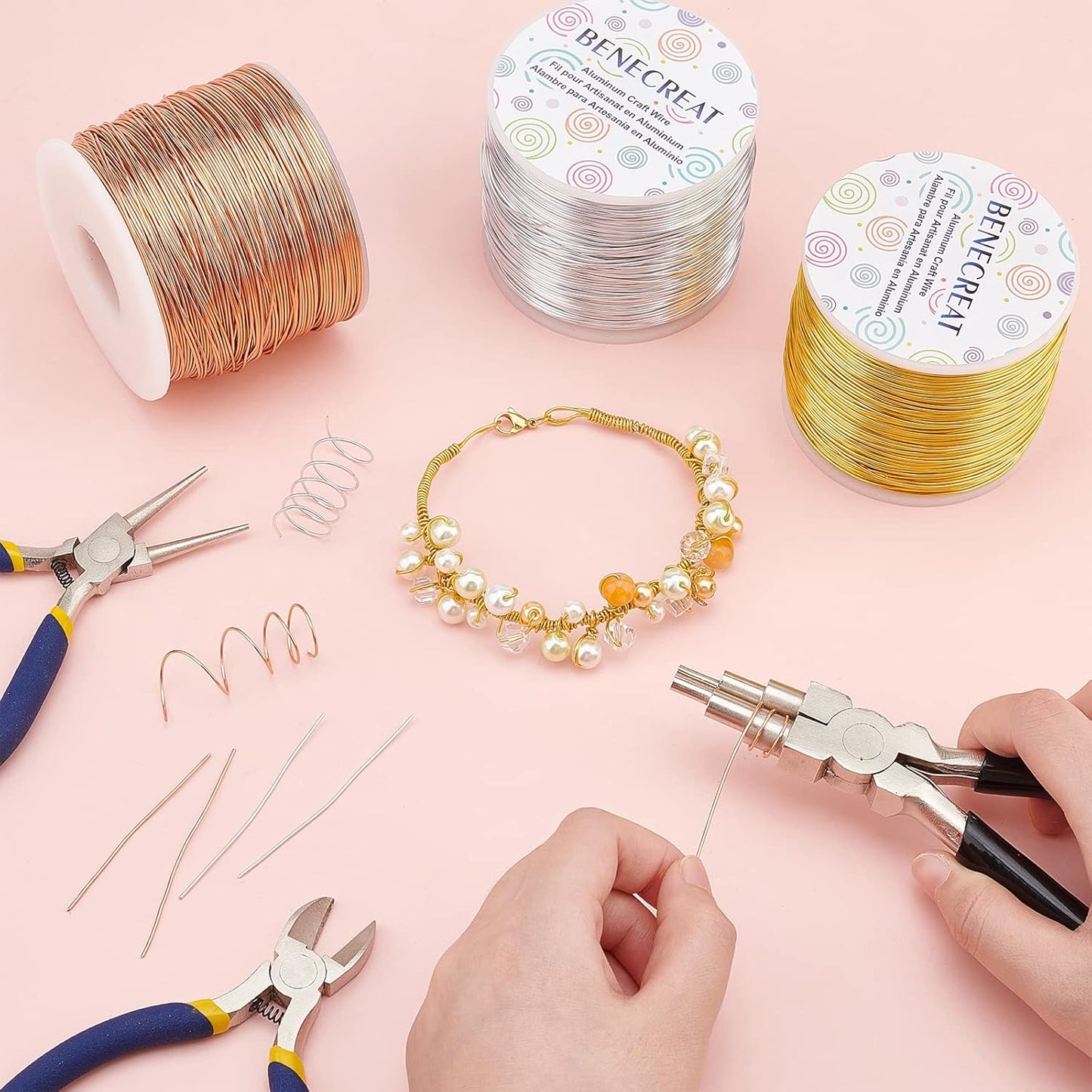 BENECREAT 20 Gauge 770FT Aluminum Wire Anodized Jewelry Craft Making Beading Floral Colored Aluminum Craft Wire for Gem Wrapping, Model Jewelry Making- Blue