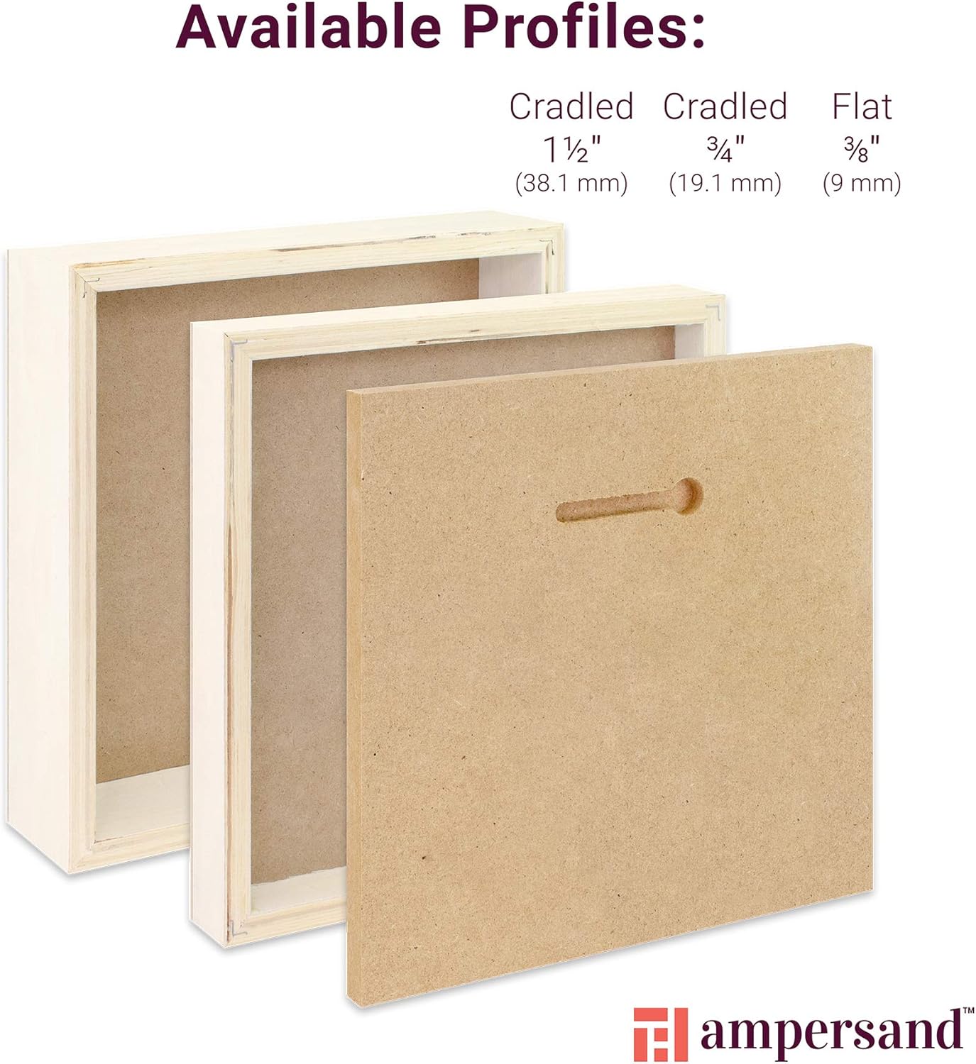 Ampersand Art Supply Wood Gesso Art Painting Panel: Canvas Texture, 3/4 Inch Cradle, 5" x 5"