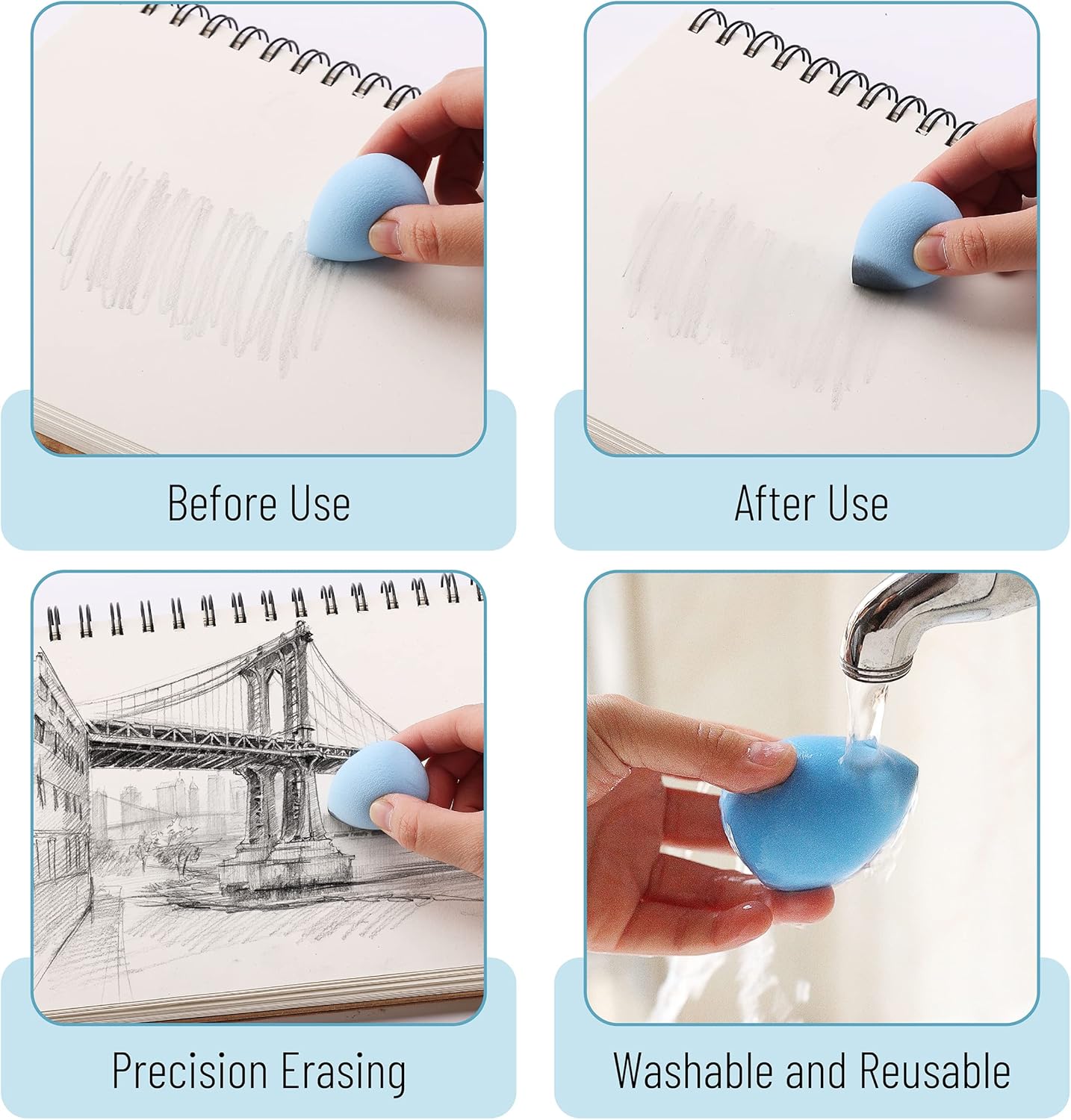 Mr. Pen- Blending Stump, 33 pcs, Blending Stumps for Drawing, Shading Pencils for Sketching, Blending Pencil, Tortillions, Sandpaper Sharpeners, Pencil Extension Tool, Kneaded Eraser, Rub Sponge