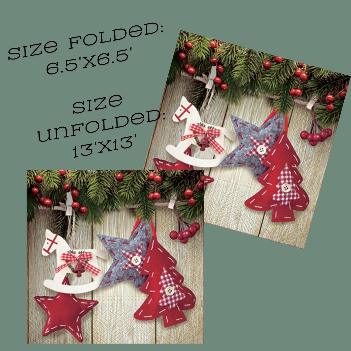 20-ct 13x13 Christmas Paper Decoupage Napkins, 3-Ply Servilletas Tissue Napkin for Dinner and Parties, Disposable Napkins (Stars)