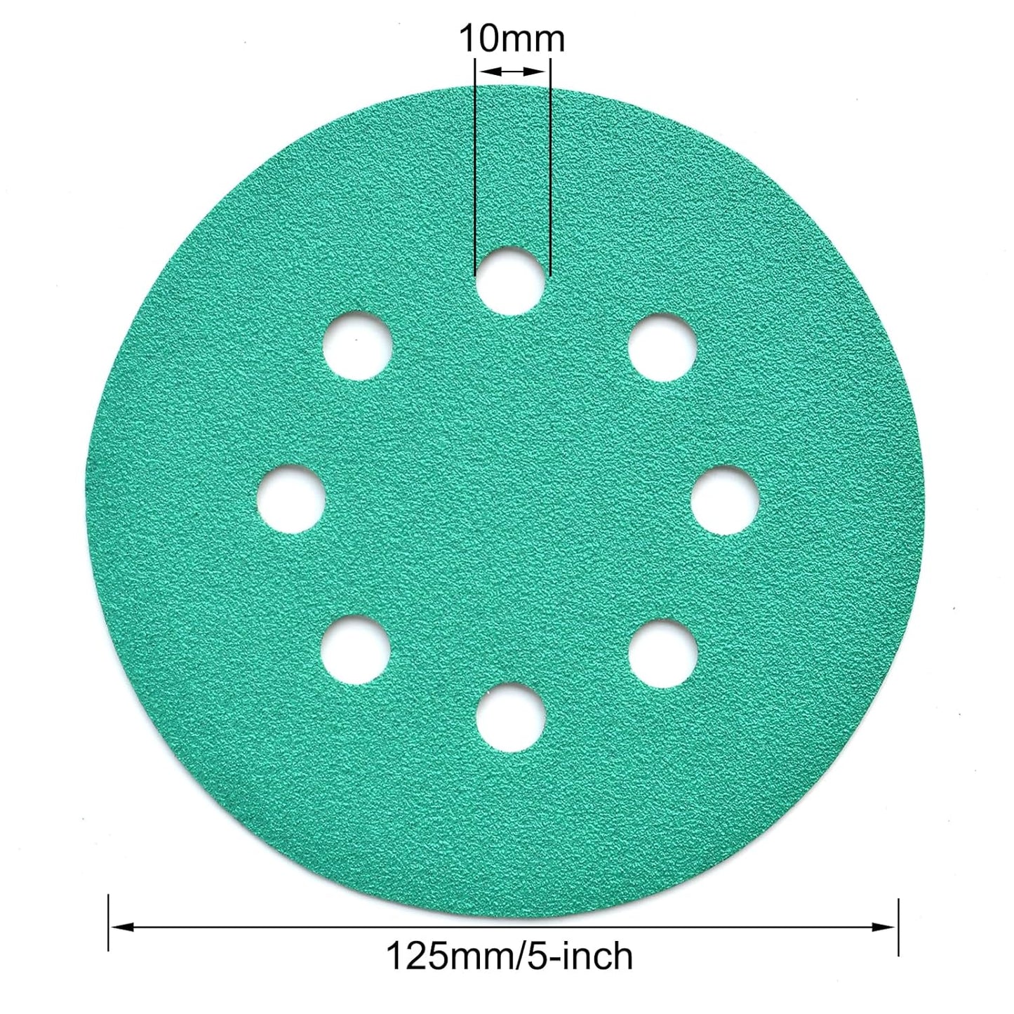 5-Inch 8-Hole Wet Dry Sanding Discs 120 Grit, Polyester Film Backed Heavy-Duty Hook and Loop Sandpaper for Random Orbital Sander, 50-Pack