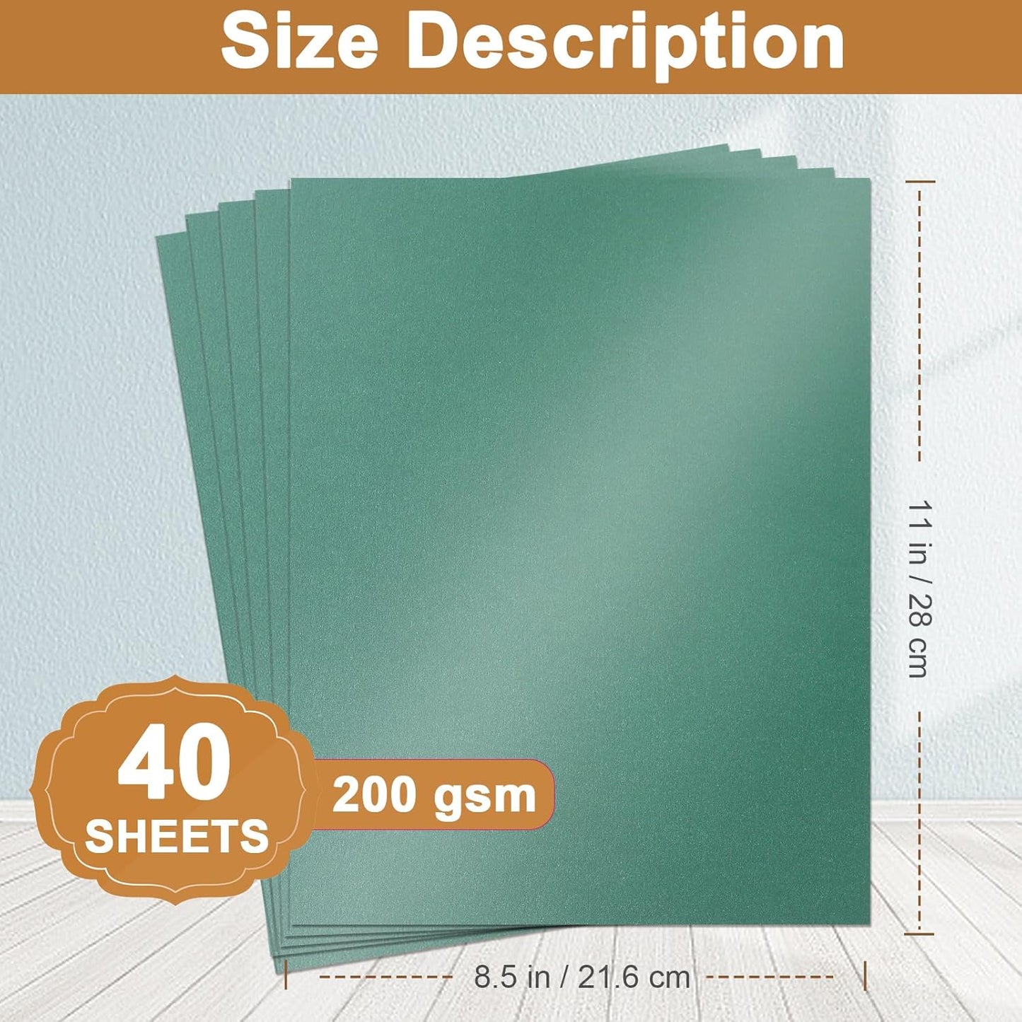 40 Sheets Christmas Green Shimmer Cardstock 8.5 x 11 Scrapbook Paper, 75lb Dark Green Card Stock Crafts Paper for DIY Cards, Thanksgiving Cards, Invitations, Anniversary Card