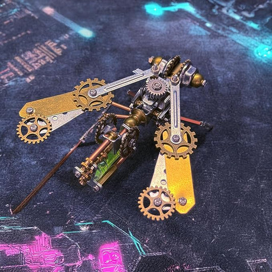 Mechanical Bee Model Metal Insect Bug Sculpture Steampunk, 3D Puzzle Making Kit,Hobby Kit Fun Crafts,Cool for Birthday(Mechanical Bee B)