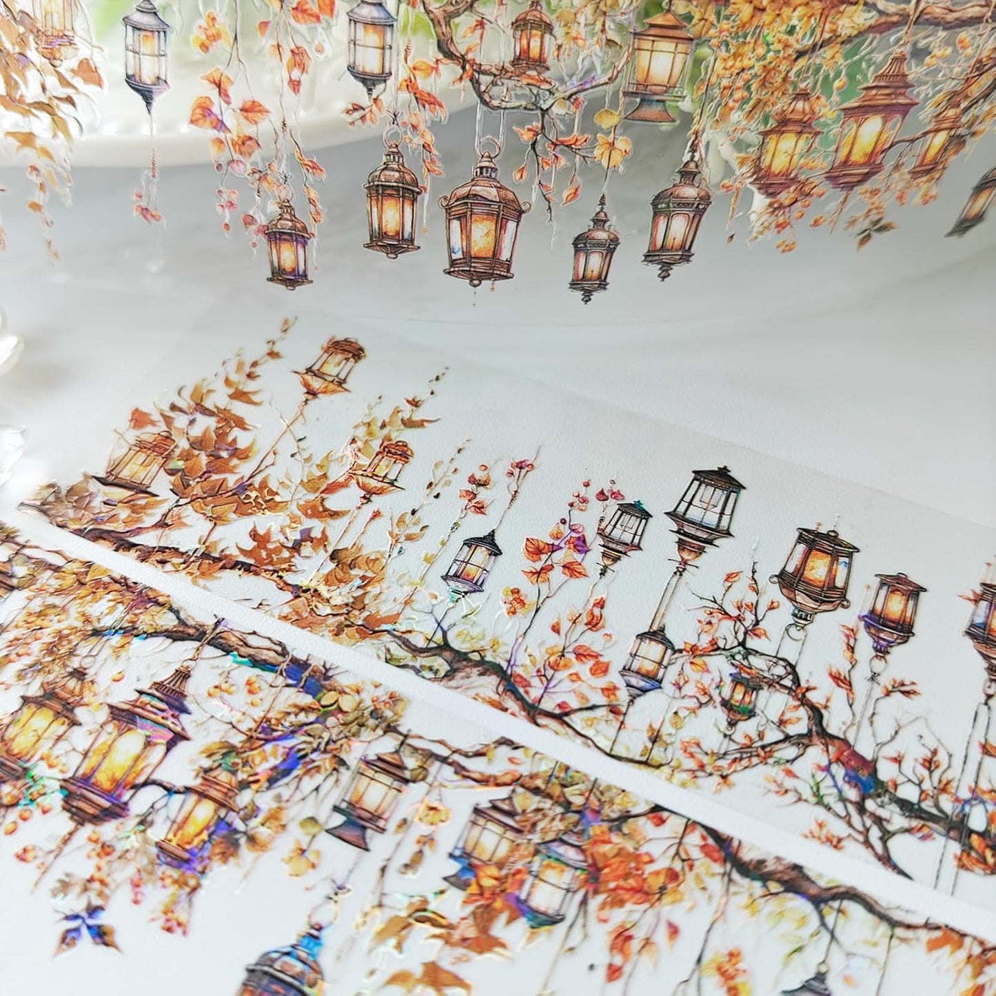 PET Tpae Stickers for Journaling,3 Rolls Christmas Lighting Washi Tape Stickers for Scrapbooking,Junk Journal Supplies,DIY Craft,Gift Wrap,Notebook,Phone Case(Night Light)