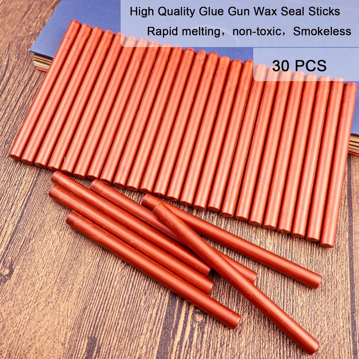 Wax Seal Stick, Ioggtser 30 PCS New Wine Red Mini Glue Gun Wax Seal Stick for Wax Seal Stamp, Sealing Wax Sticks for Wedding Invitations, Cards, Envelopes