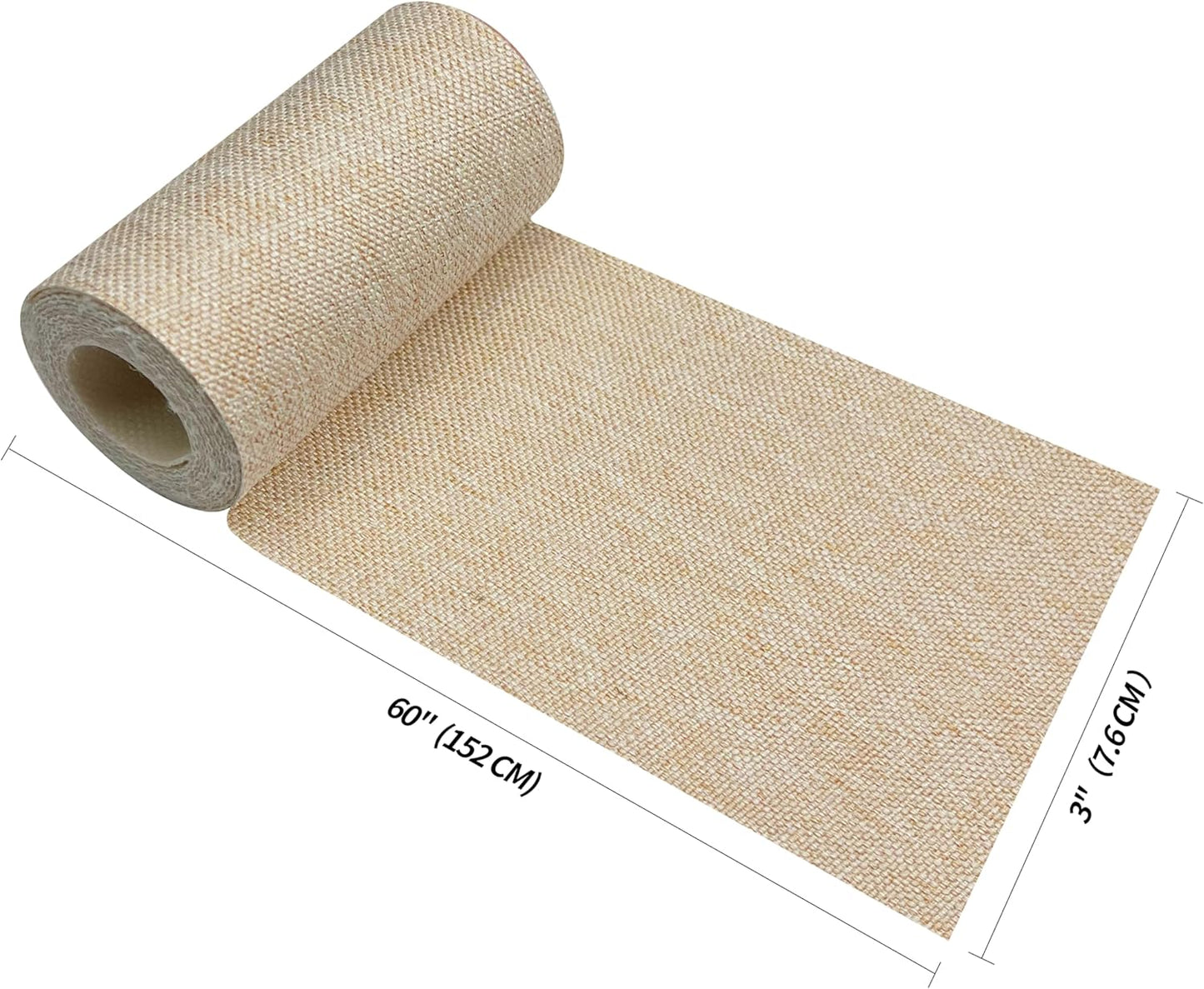 KING MOUNTAIN Linen Fabric Iron-on Repair Patch, Inside&Outside Fabric Repair Patch, 3"x60" with Backing Glue Linen Repair Decorative Patch kit (Light Beige)