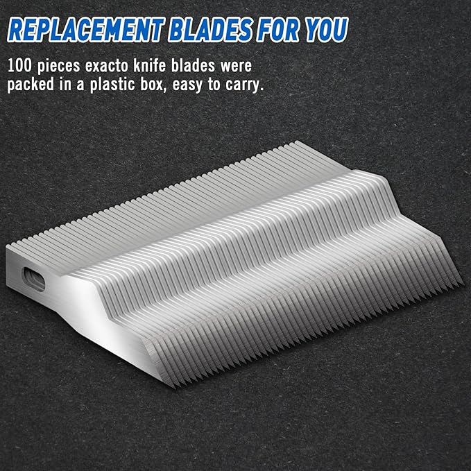DIYSELF 100 Pack Exacto Knife Blades #16, Hobby Knife Blade Refills for Precision Cutting, 16 Exacto Blades Replacement, High Carbon Steel, Precision Craft Knives Blade for Scrapbooking, Stencil (#16)