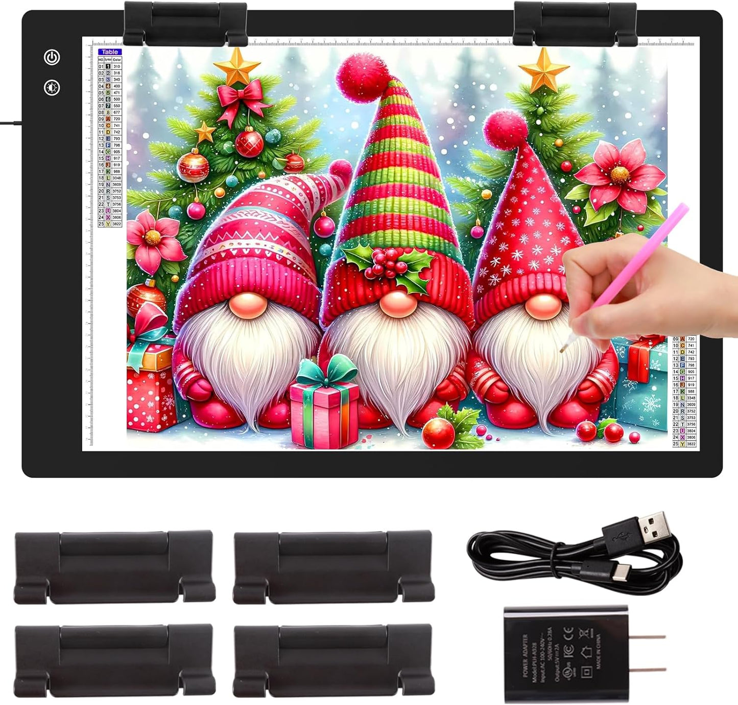 Rechargeable A1 Light Box (35.4''x23.6''), 3-Color Light LED Light Pad for Tracing, Large Diamond Painting Light Board, 6 Levels/Stepless Dimming Light Table for Drawing, Sketching, Animation