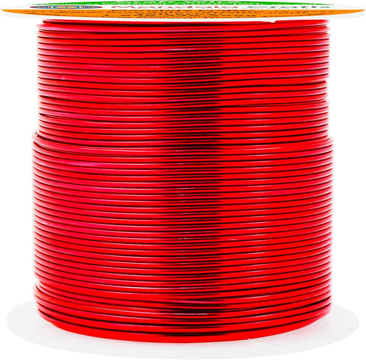 Mandala Crafts 22 Gauge Anodized Aluminum Craft Wire for Jewelry Making - 100 FT Colored Flexible Red Wire - Bendable for Bonsai Armature Crafting Sculpting