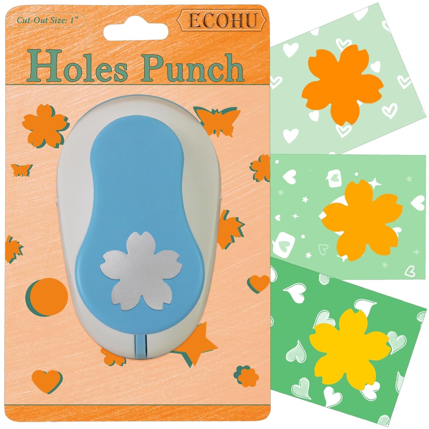 Flower Hole Punch for Craft Size Out 1-Inch, Cherry Blossoms Paper Punch Shapes, Craft Lever Handmade Paper, Tool Flower for Scrapbook, Festival Cards, DIY Arts
