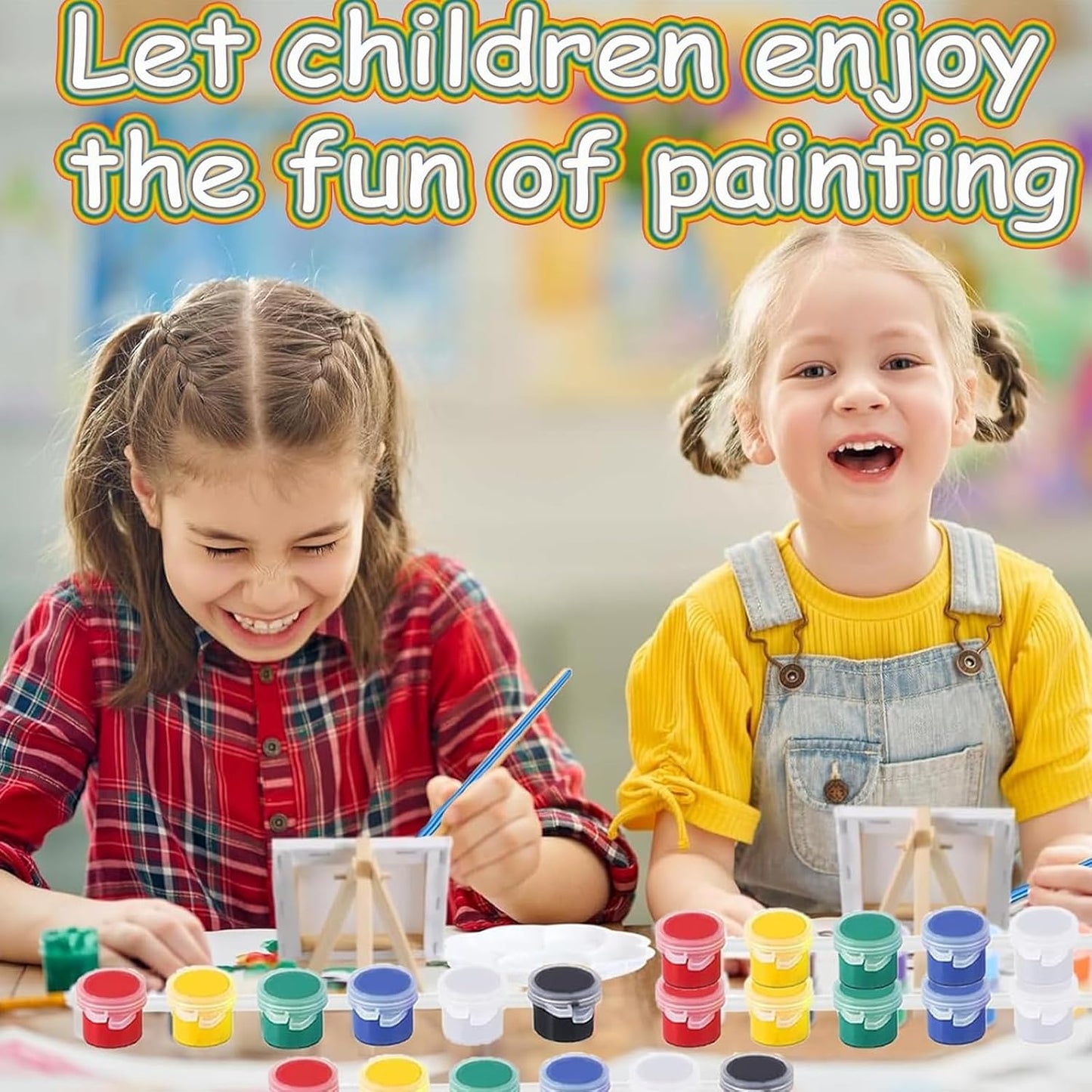 XINDUHUI 30 Pack Mini Acrylic Paint Set, 12 Colors Acrylic Paints Strips for Kids & Adults Craft Paint,420 PCS Kids Painting Kit Container Strips Storage for Home Birthday Classroom Party (420)