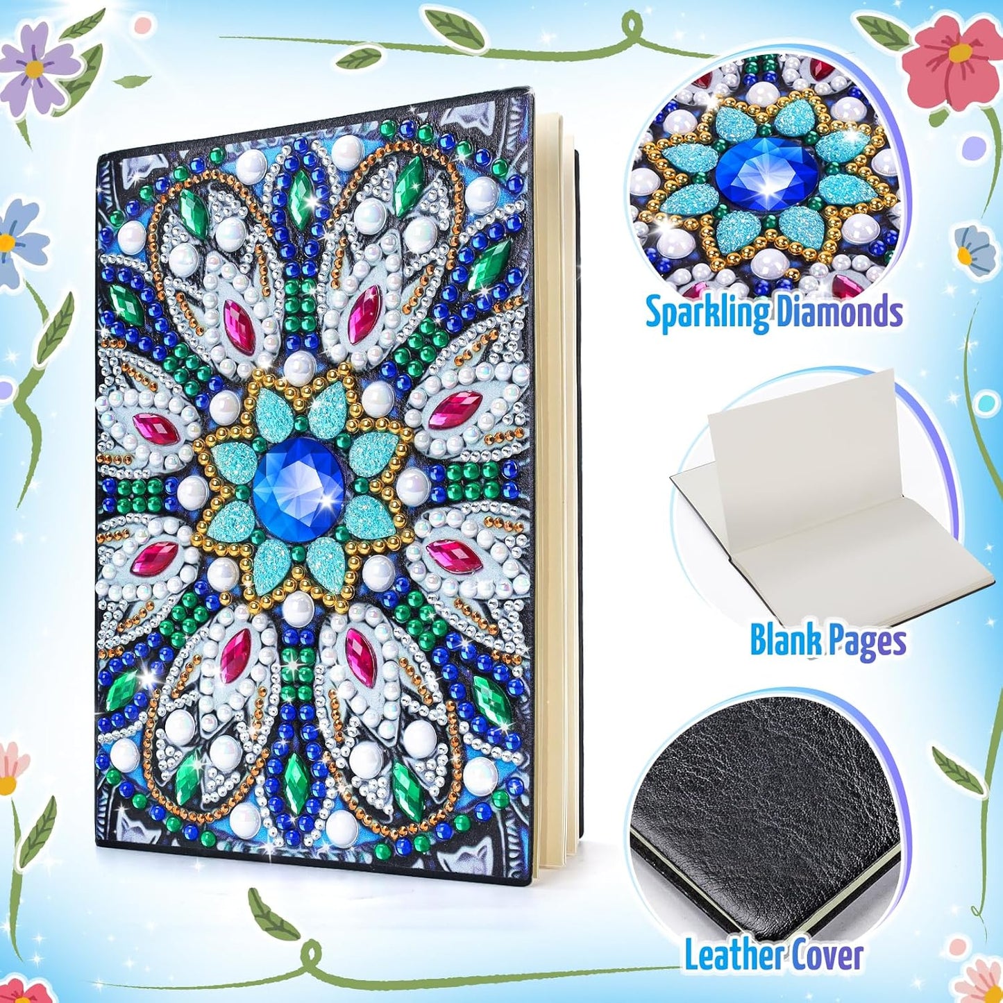 Micaracy Craft Kits for Kids Age 6-8-9-10, Presents for 5 7 11 12 Year Old Girls Notebook Diamond Art Painting Kit Arts and Crafts for Kids Toys for 5-10 Year Old Girl Gifts Diary (2 pcs)