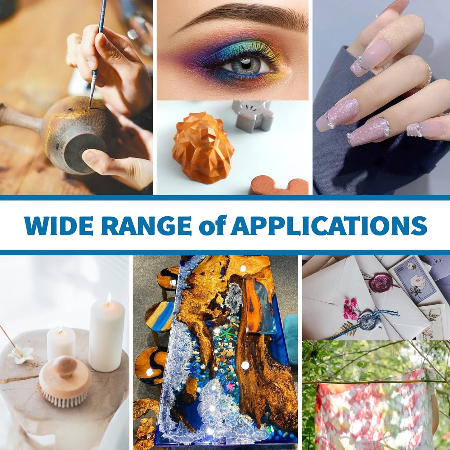 Renfio 100g Mica Powder Pigment Natural Fine Powdered Pigments Pearl Shimmer Epoxy Resin Dye for Painting Soap Making Slime Bath Bombs 3.5 Oz - Gold