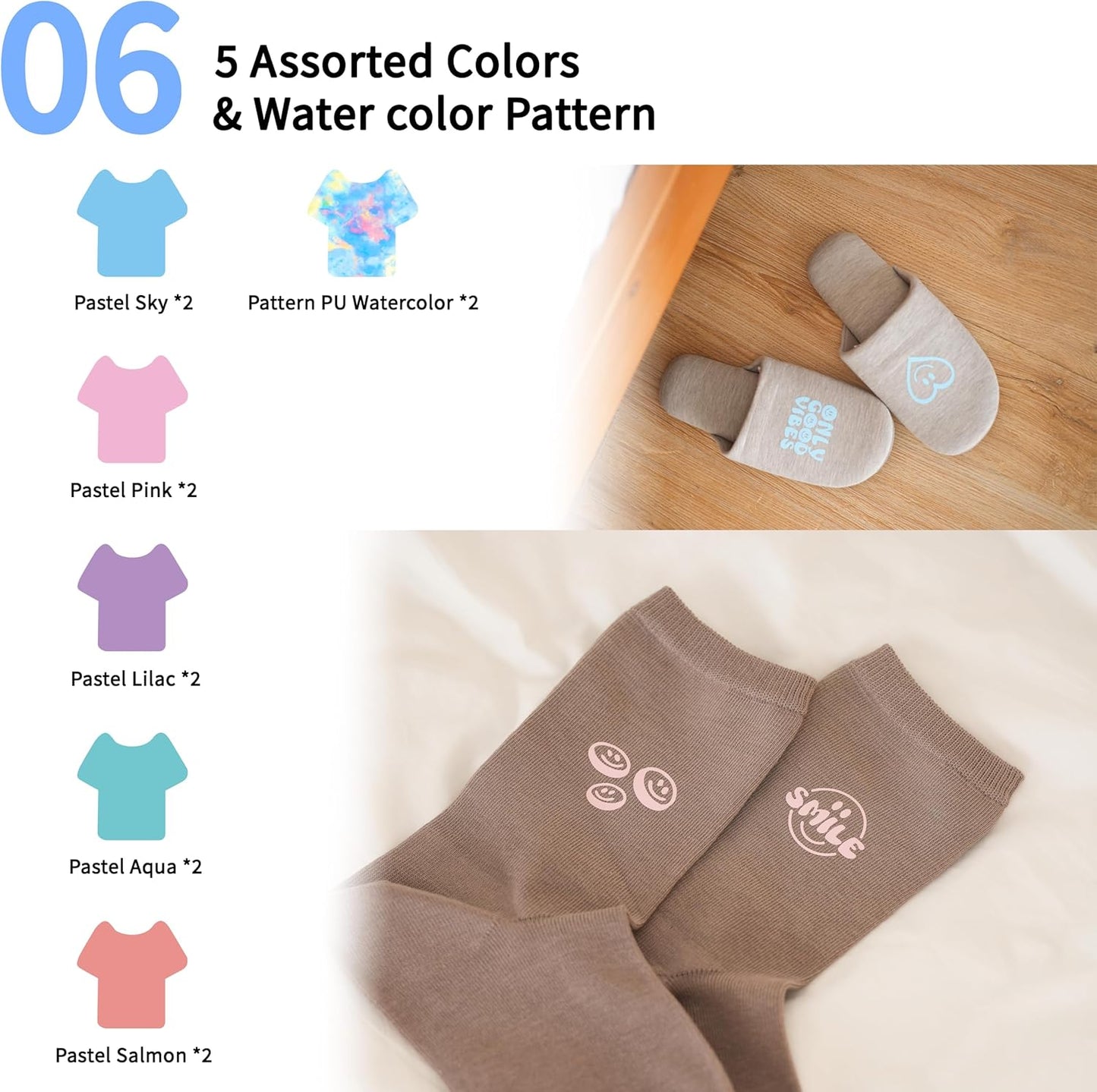 QuuCut Heat Transfer Vinyl Bundle: 12 Pack 12" x 10" Sheets, Watercolor Pattern and 5 Assorted Full Matte Pastel, HTV Vinyl for T-Shirts, Iron on Vinyl for Cricut & Silhouette - Easy to Cut & Weed