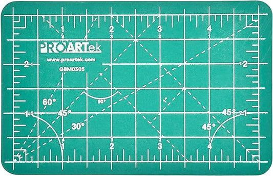 PK00004 Model GBM0305 Series 3.5" x 5.5" Professional Cutting Mat; Double-Sided Green/Black; Self-Healing; For Graphic Arts, Hobbies, Sewing, Scrapbooking, and other Cutting Projects